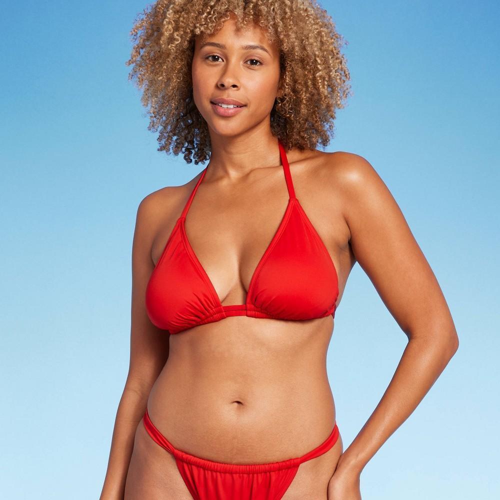 Womens Double Tunnel Triangle Halter Bikini Top - Shade & Shore Black Product Image