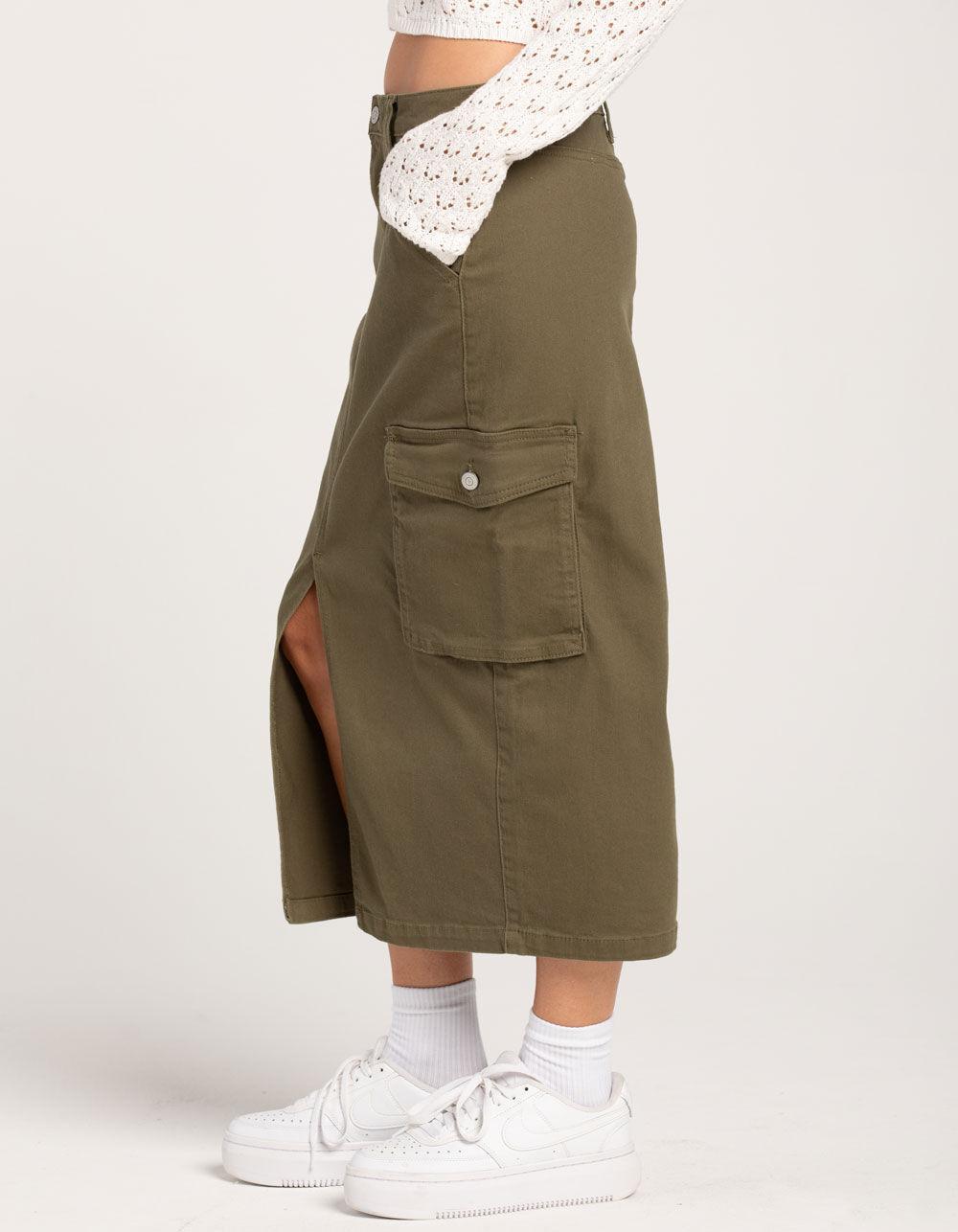 RSQ Womens Mid Rise Cargo Midi Skirt - GRAY Product Image