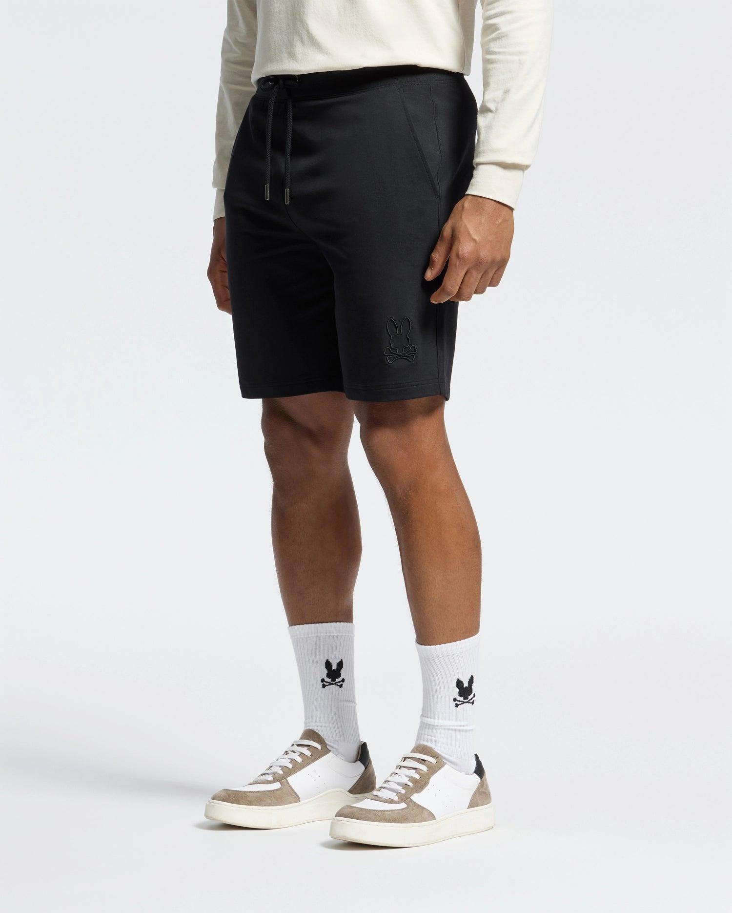 Men's Levanzo Embroidered Micro French Terry Sweatshort 001 BLACK / XXXL Product Image