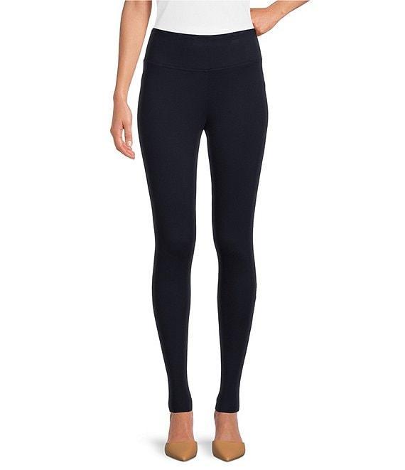 Slim Factor by Investments Ponte Knit Wide Waist Leggings Product Image