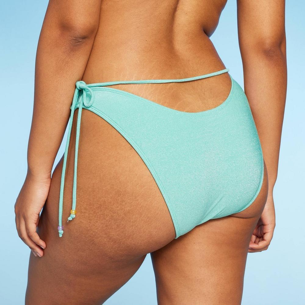Women's Beaded Side-Tie Extra Cheeky Extra High Leg Bikini Bottom - Wild Fable™ Product Image