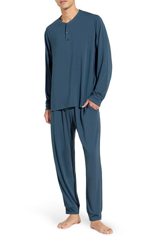 Eberjey Henry Long PJ Set Coastal Blue S Product Image
