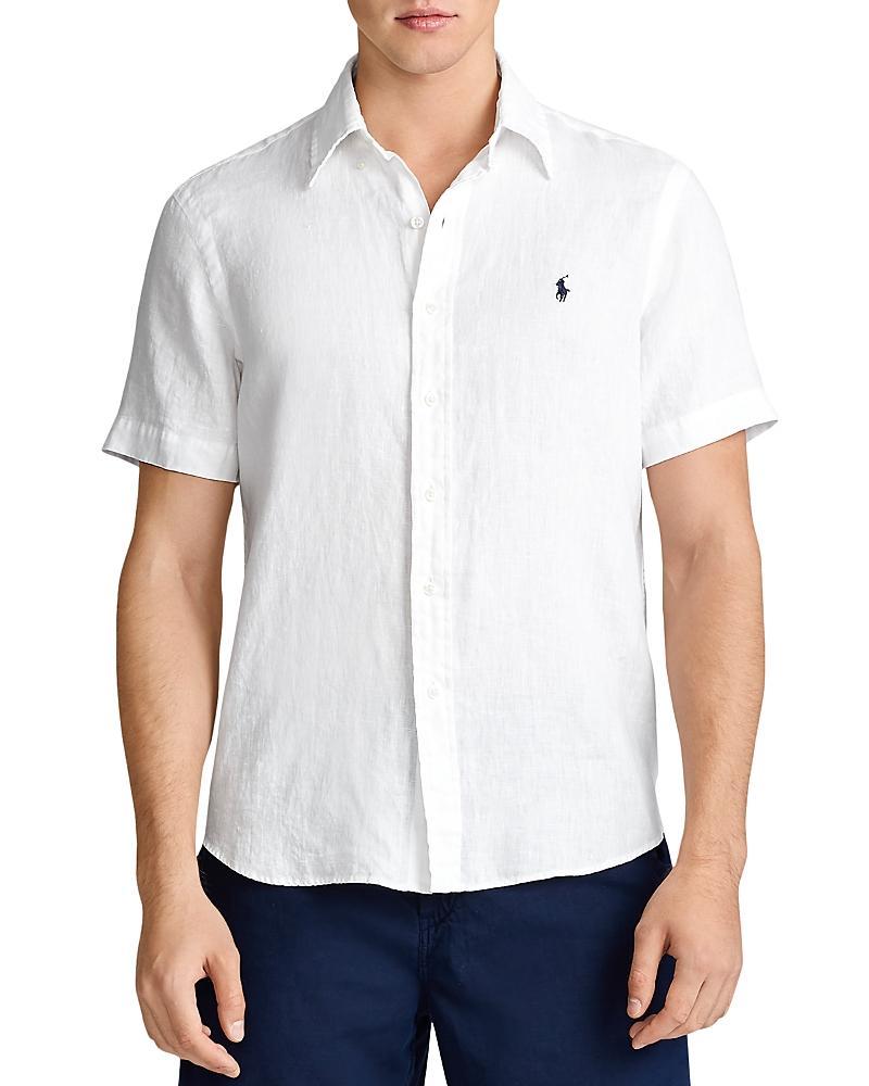 Mens Classic-Fit Short-Sleeve Linen Shirt Product Image