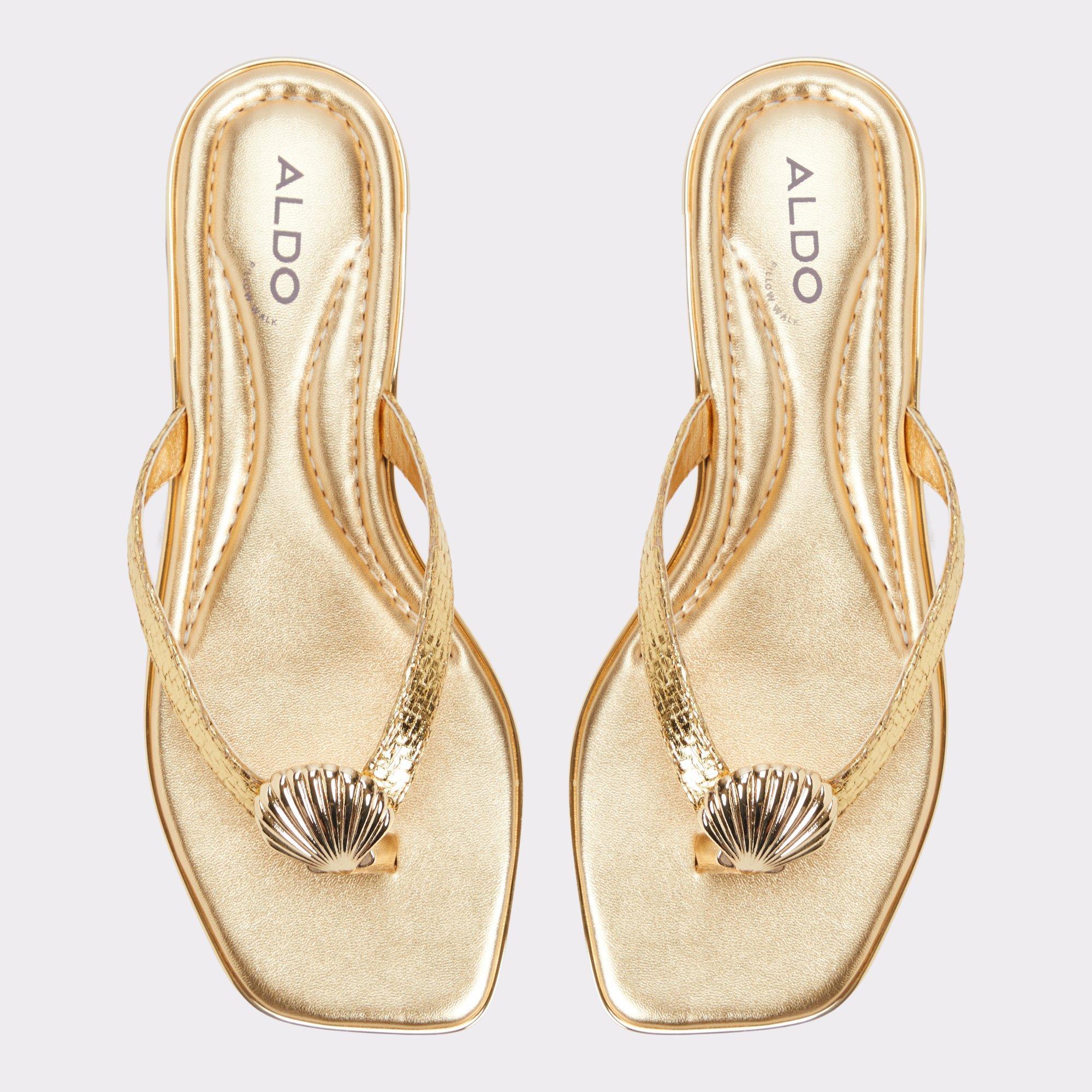 Conchiglia Gold Women's Flat Sandals | ALDO US Product Image