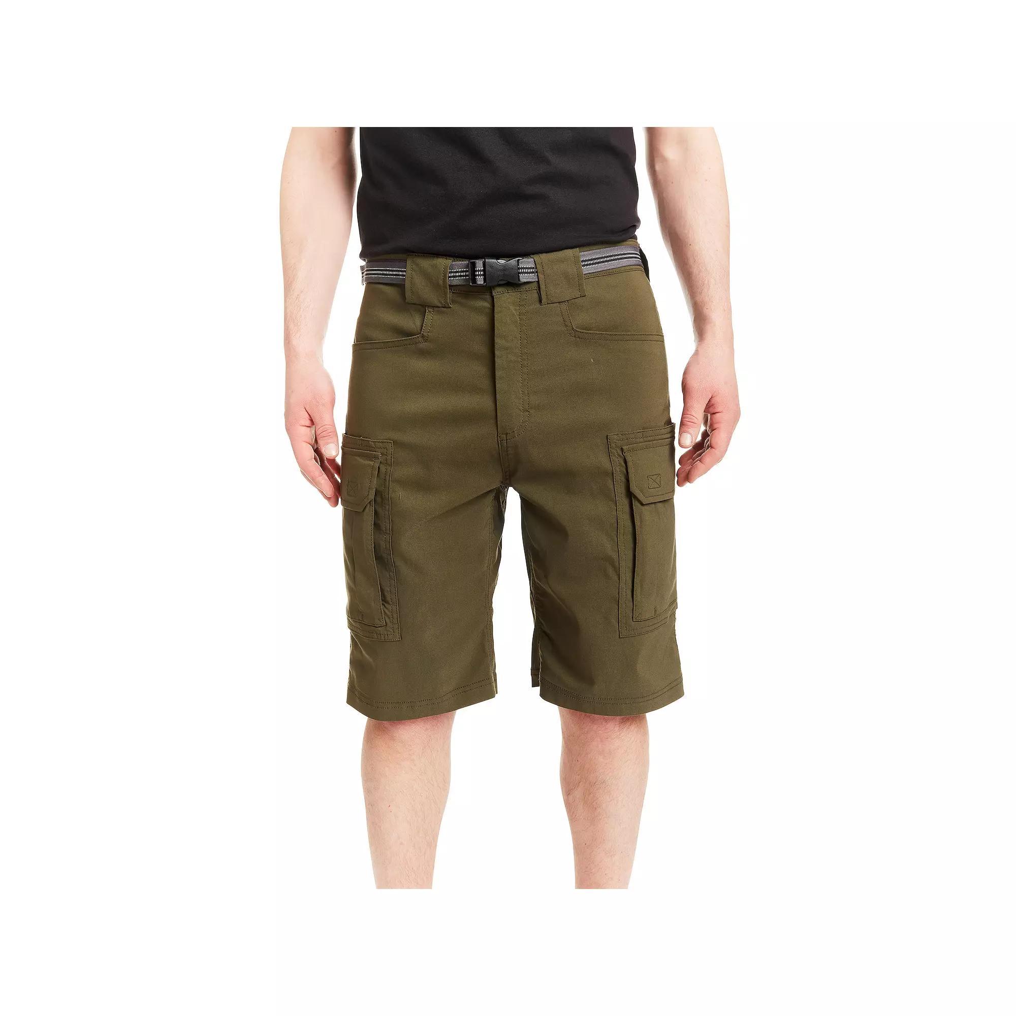 Men's Smith's Workwear Regular-Fit Stretch Performance Belted Cargo Shorts, Size: 32, Grey Product Image