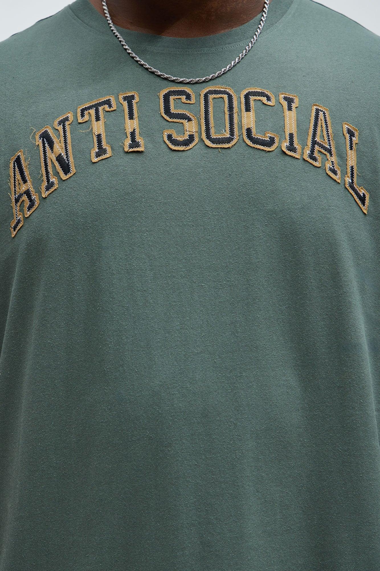 Anti-Social Short Sleeve Tee - Olive Product Image