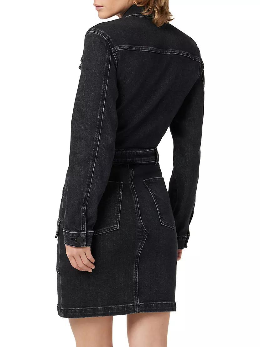 Reconstructed Denim Long-Sleeve Minidress Product Image