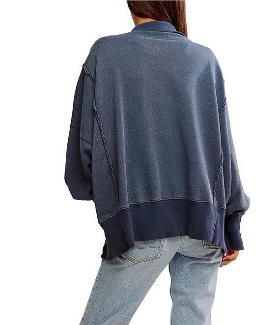 Free People We The Free Camden Henley Collar Neck Long Sleeve Sweatshirt Product Image
