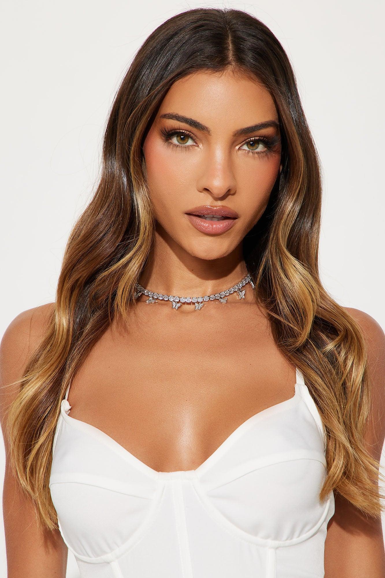 Butterfly Kisses Choker - Silver Product Image