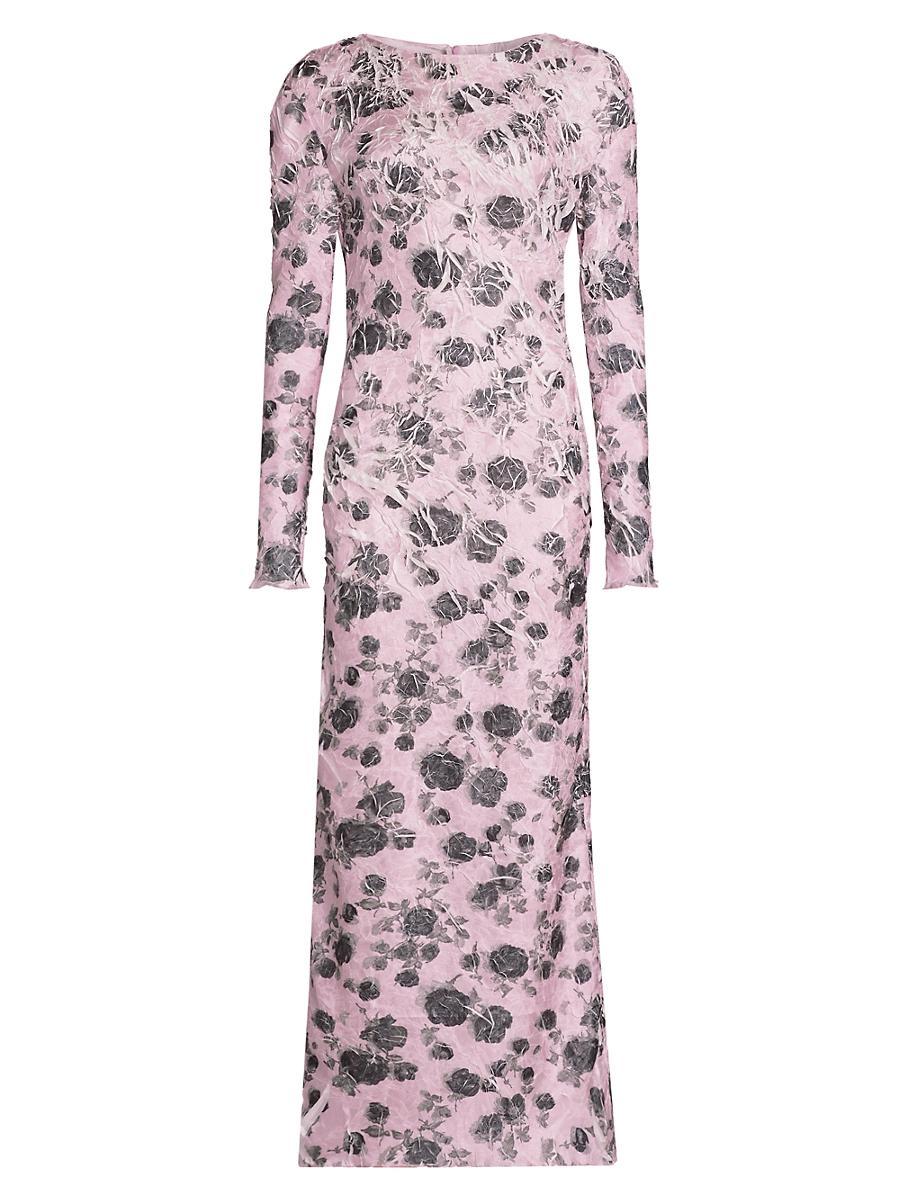 Womens Floral Shibori-Dyed Maxi Dress Product Image