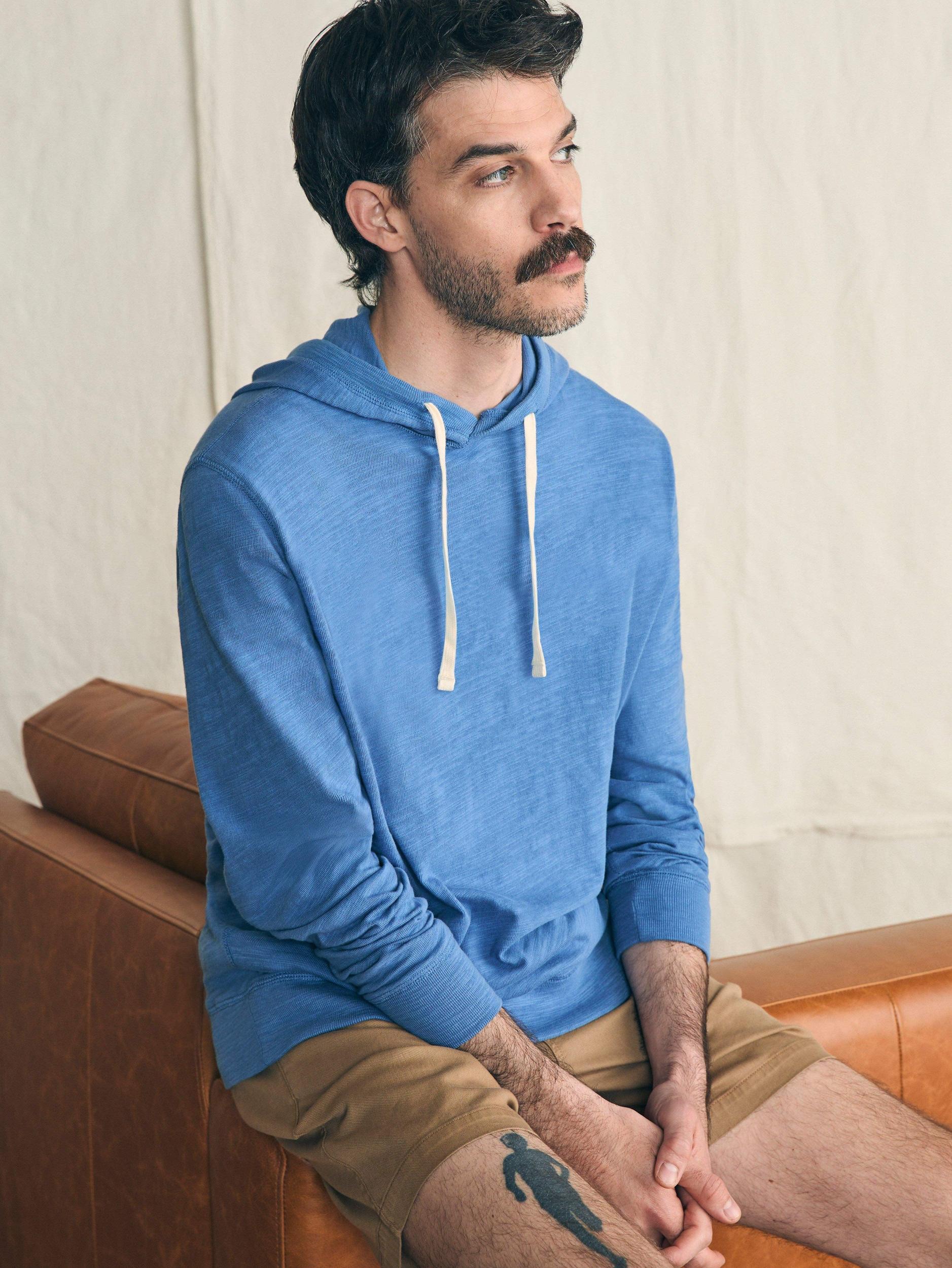 Sunwashed Slub Hoodie (Tall) - Blue Horizon Male Product Image