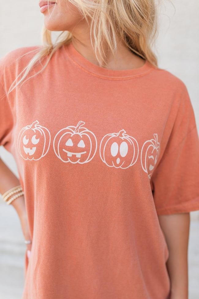 Pumpkin Faces Rust Graphic Tee SALE Product Image