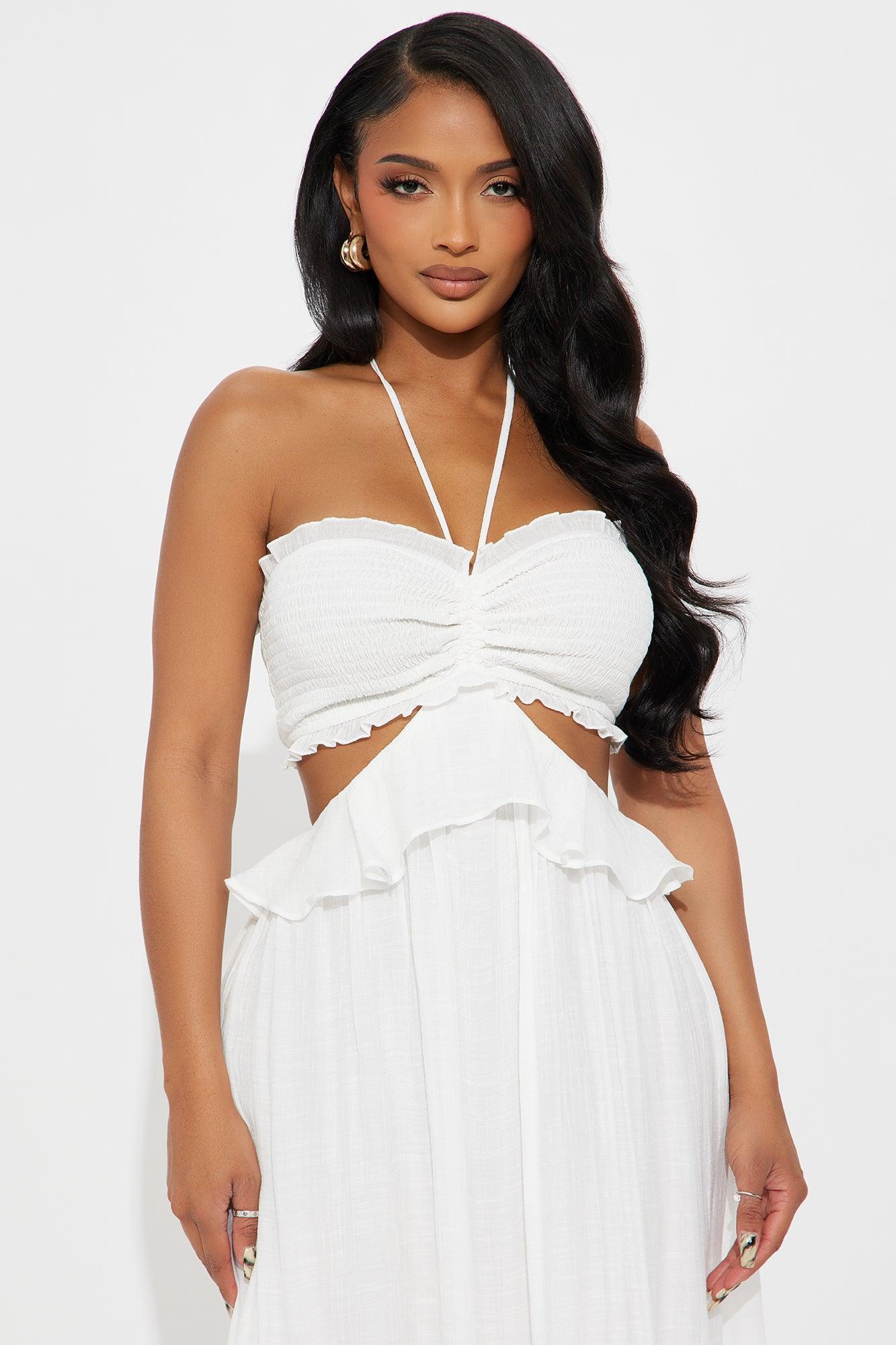 Solana Gauze Maxi Dress - White Product Image
