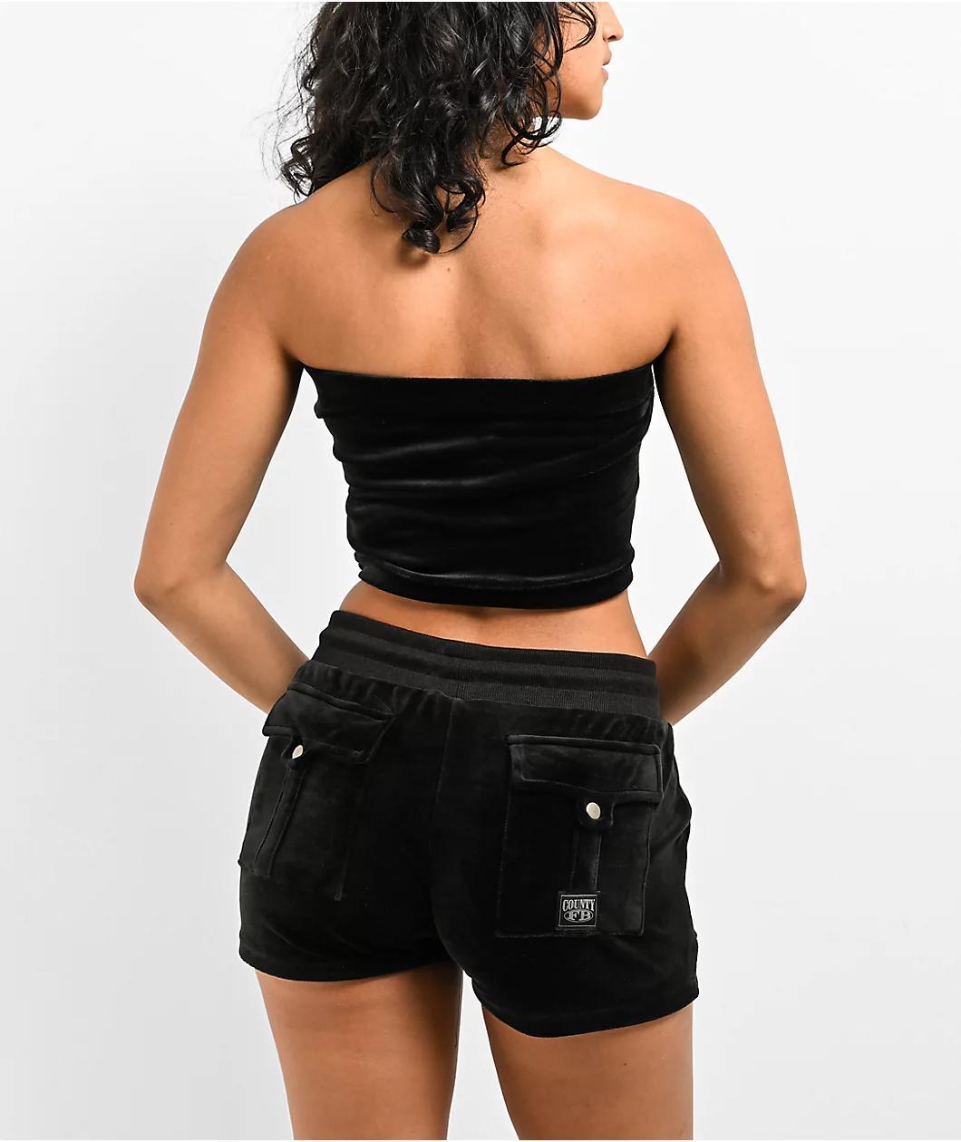FB County Black Velour Tube Top Product Image