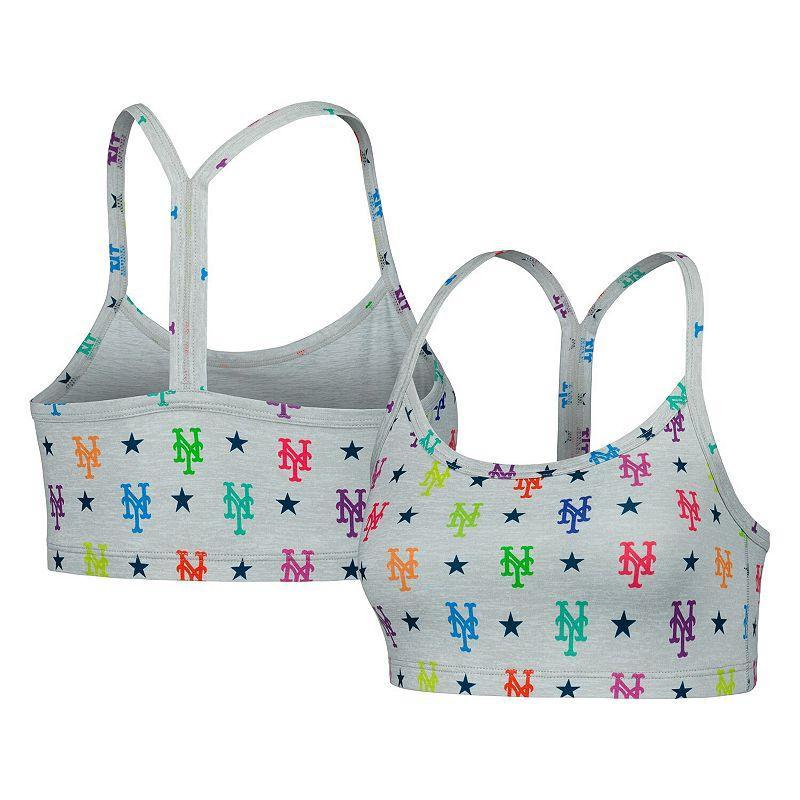 Women's Gray New York Mets TLC Rainbow Bra, Size: Small, Grey Product Image
