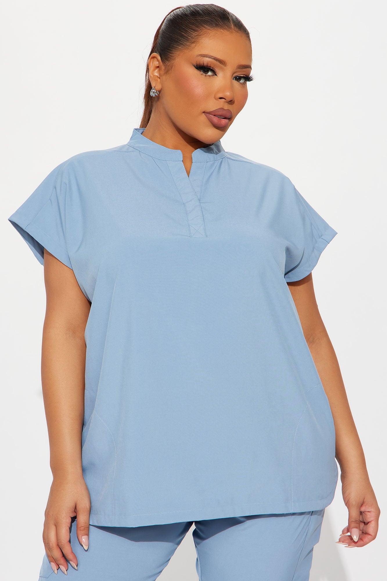On Call Assist Sleeveless Jogger Scrub Set - Slate Blue Female Product Image