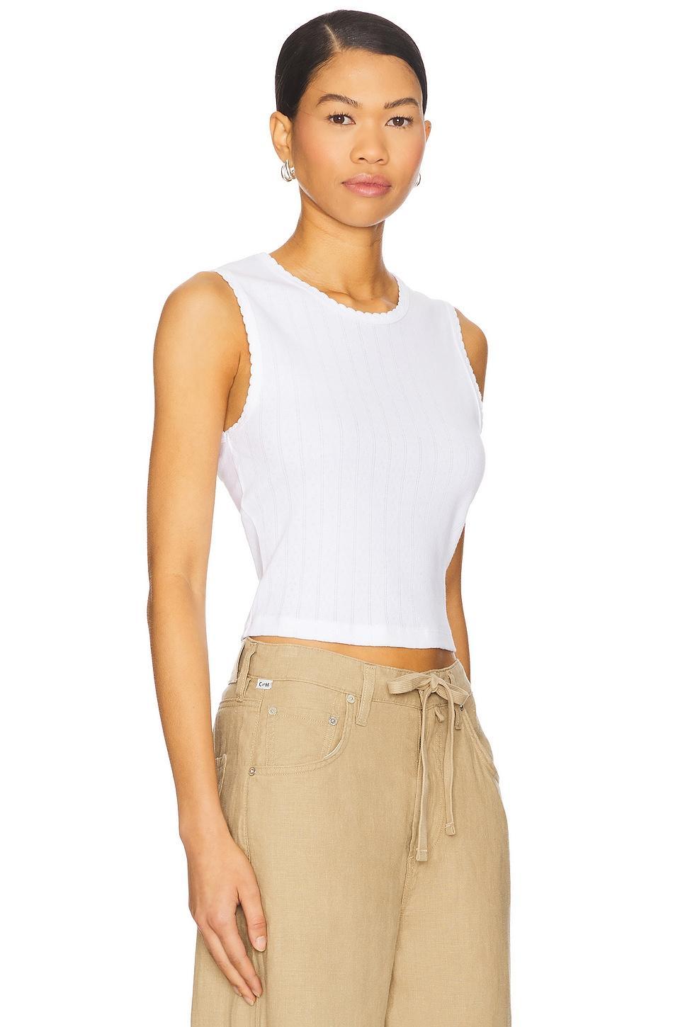 Pointelle Sleeveless Crew Top LESET Product Image