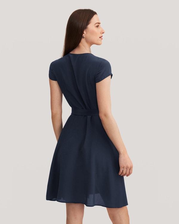 Figure Flattering Silk Wrap Dress Product Image