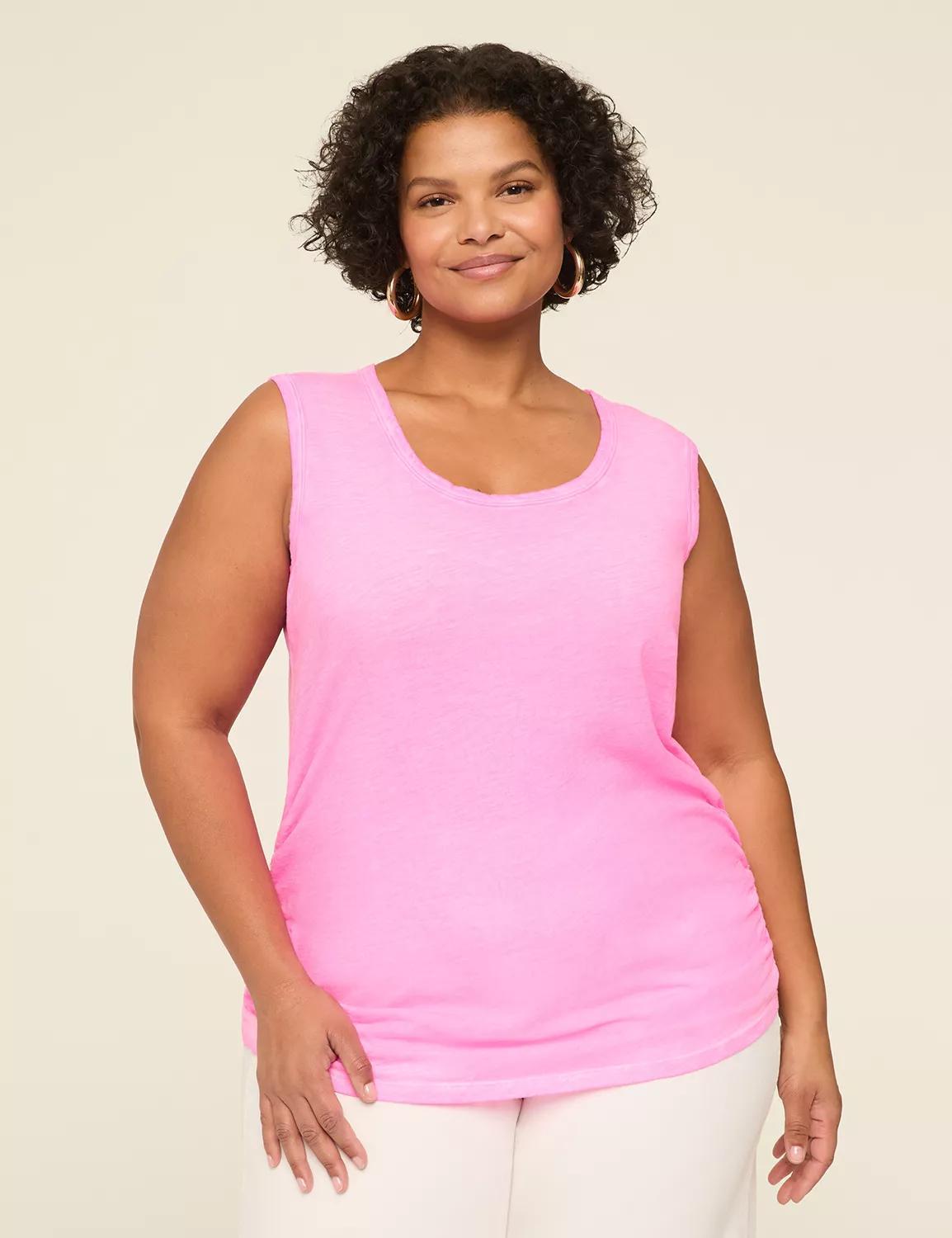Scoop-Neck Side-Ruched Tank Product Image