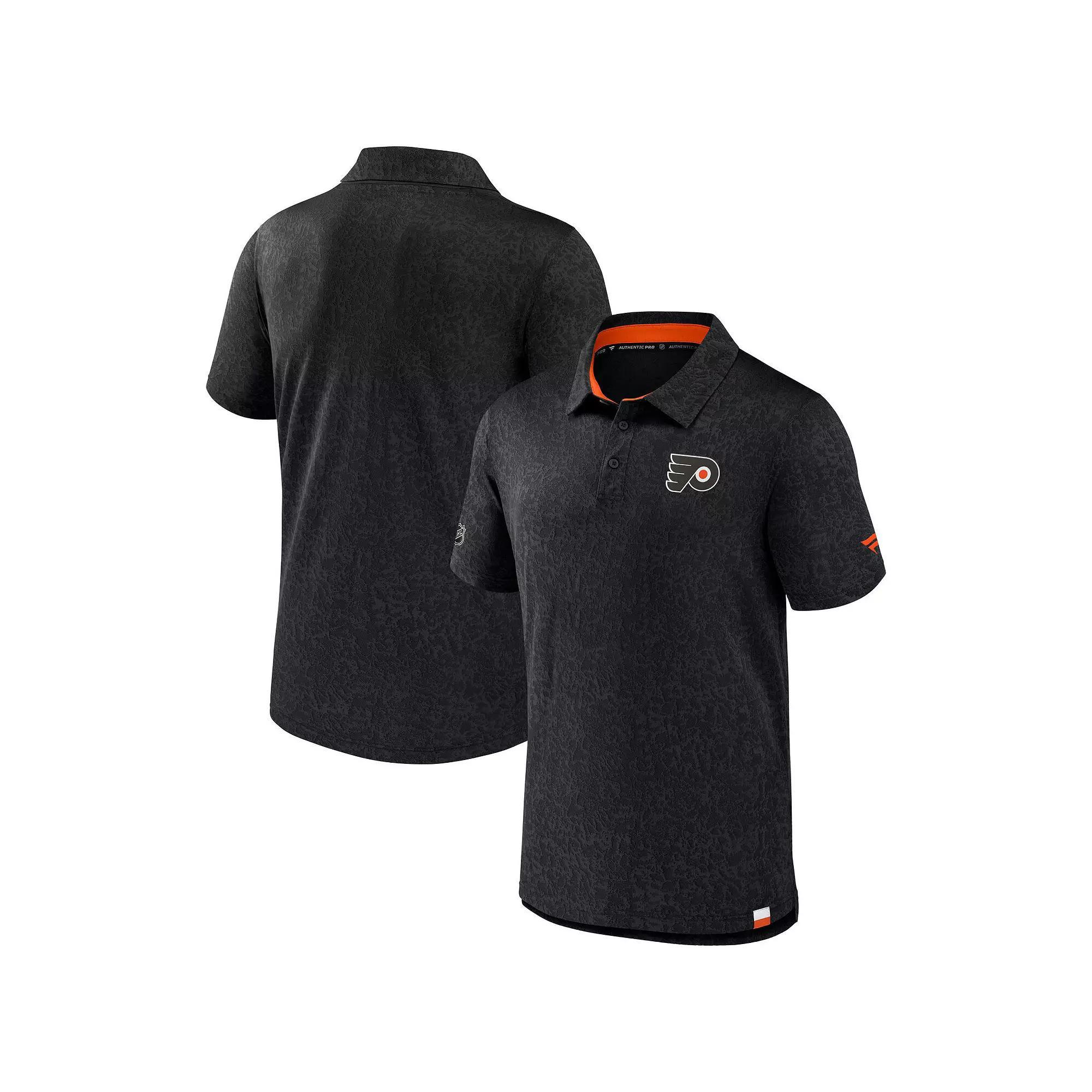 Men's Fanatics Branded  Black Minnesota Wild Authentic Pro Jacquard Polo, Size: Large Product Image