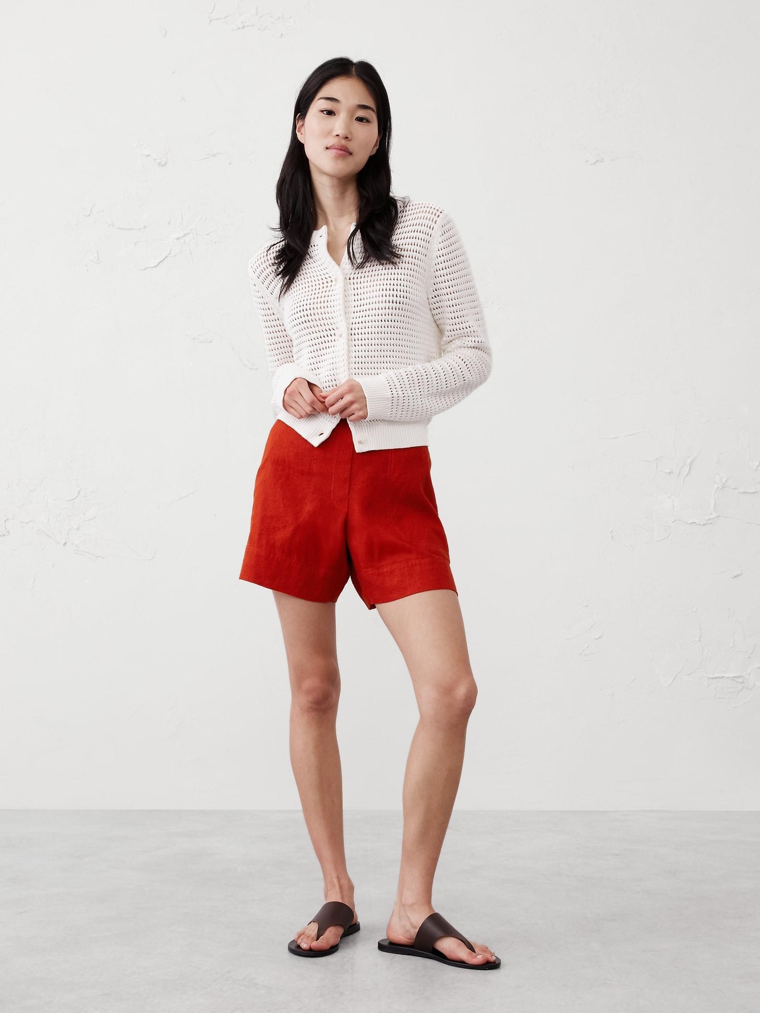 Linen-Blend Pull-On Short Product Image