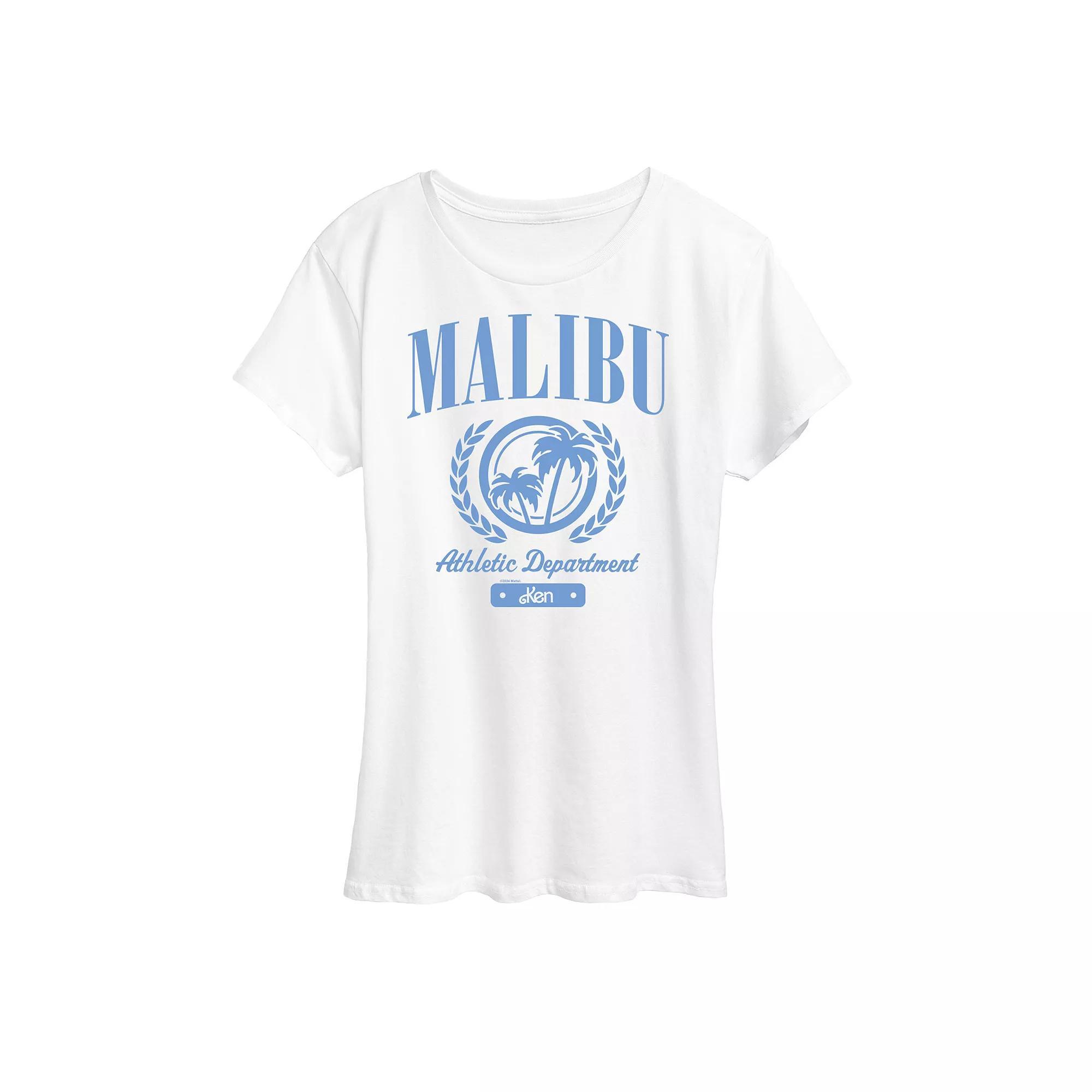 Women's Barbie® Malibu Athletic Department Graphic Tee, Size: Medium, White Product Image
