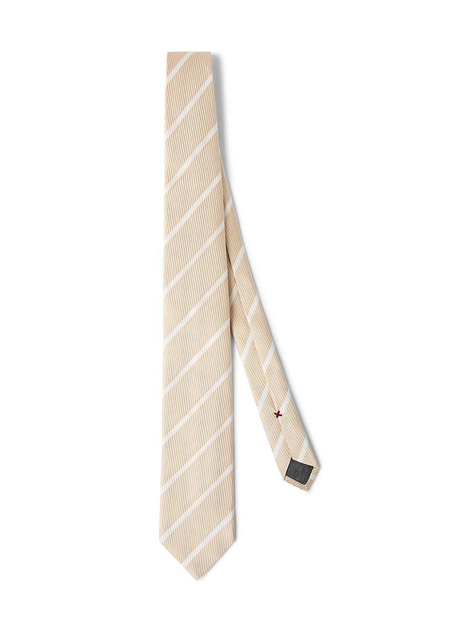 Mens Striped Silk Tie Product Image