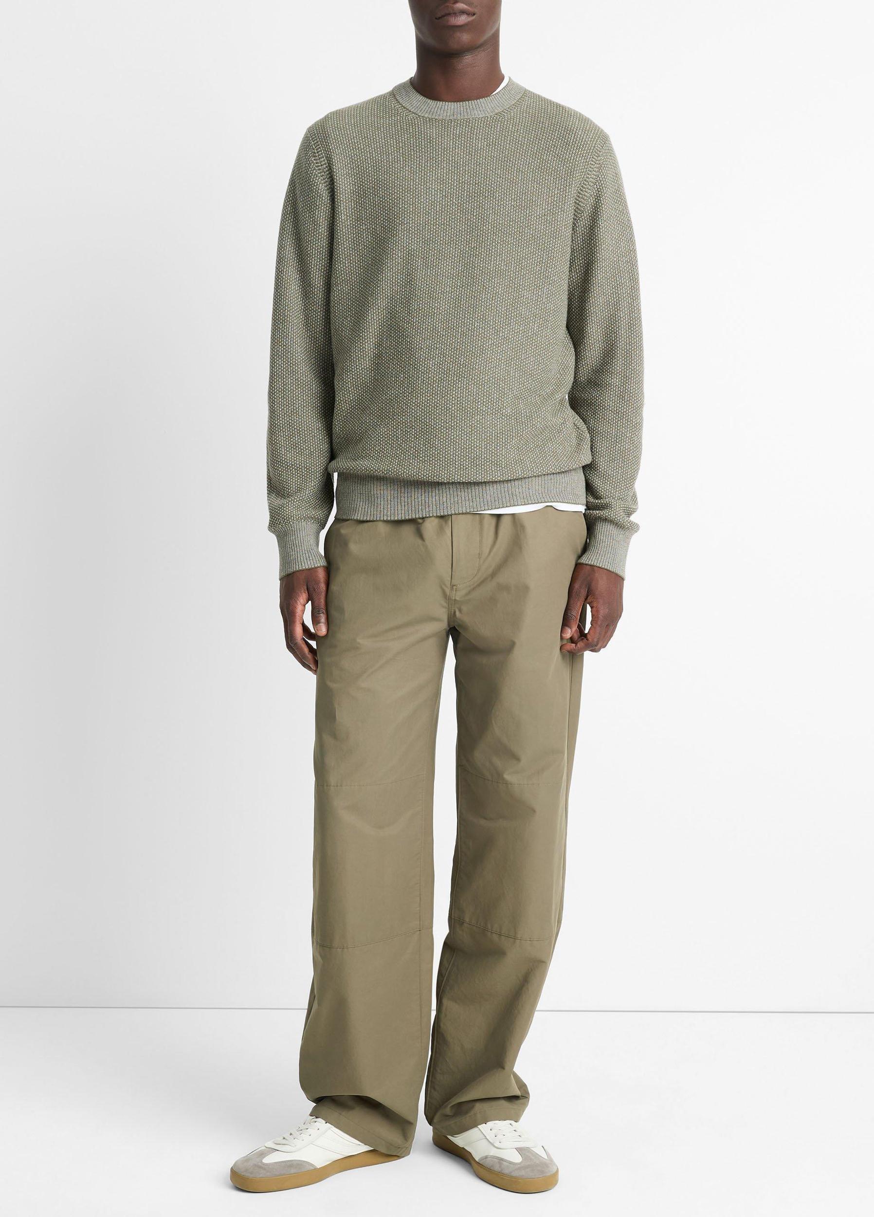 Geo-Jacquard Wool-Blend Crew Neck Sweater Product Image