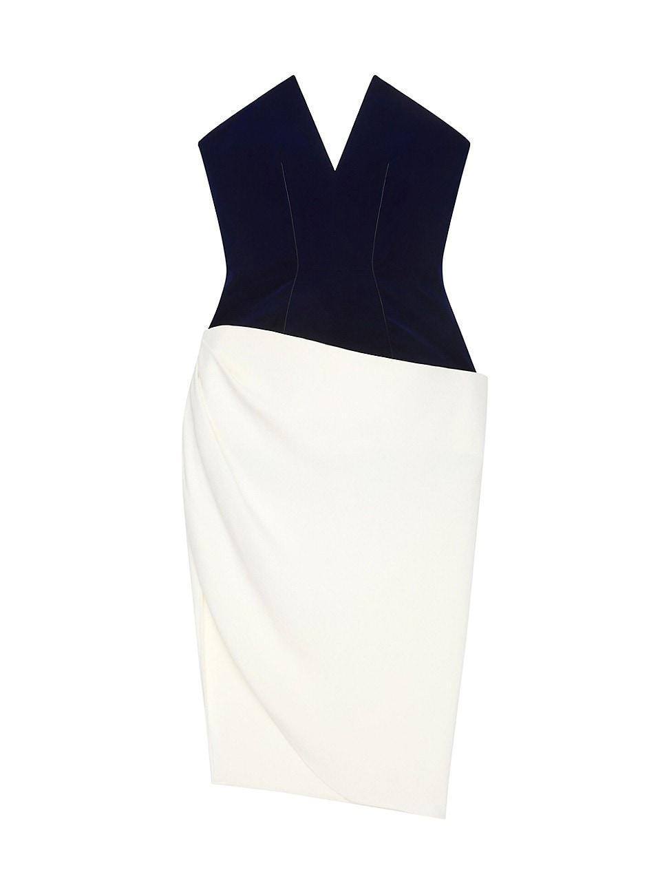 Womens Bi-Material Bustier Asymmetric Dress Product Image
