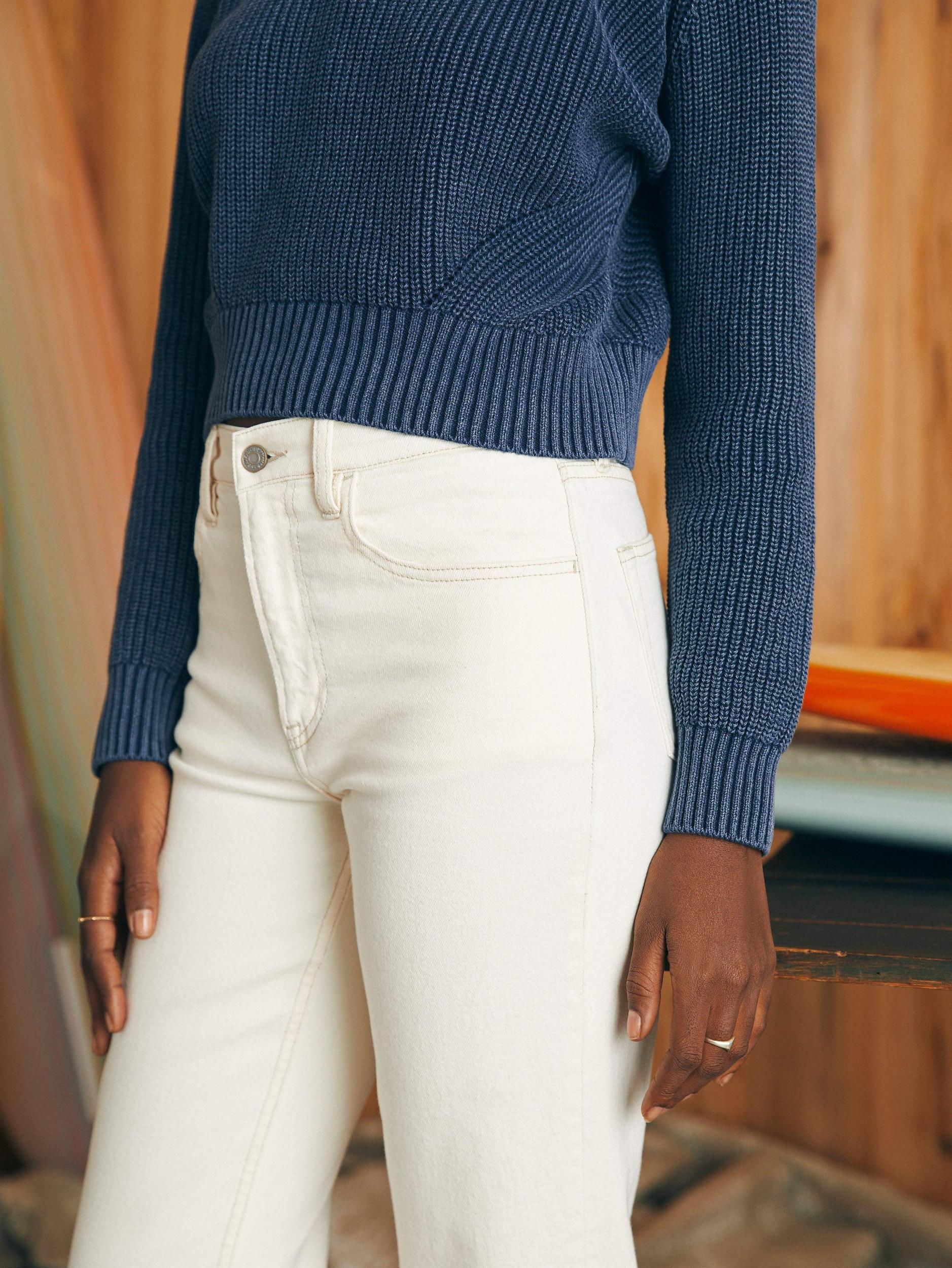 Organic Cotton Slim Straight Denim - White Dune Wash Female Product Image