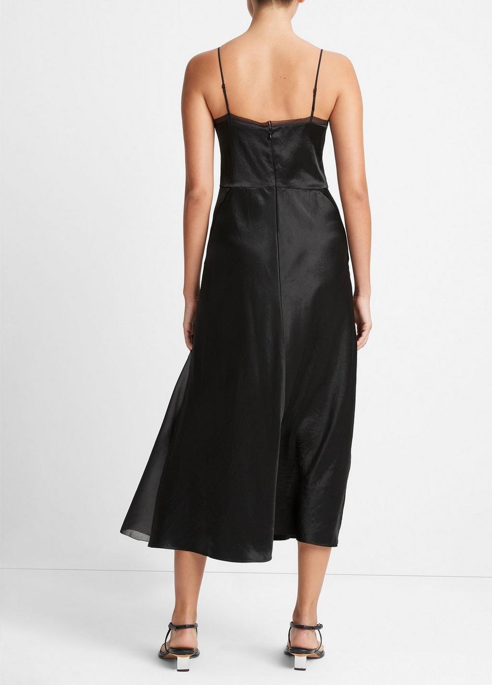 Womens Sheer-paneled Slip Dress, Iris Smoke, Size 12 Vince Product Image