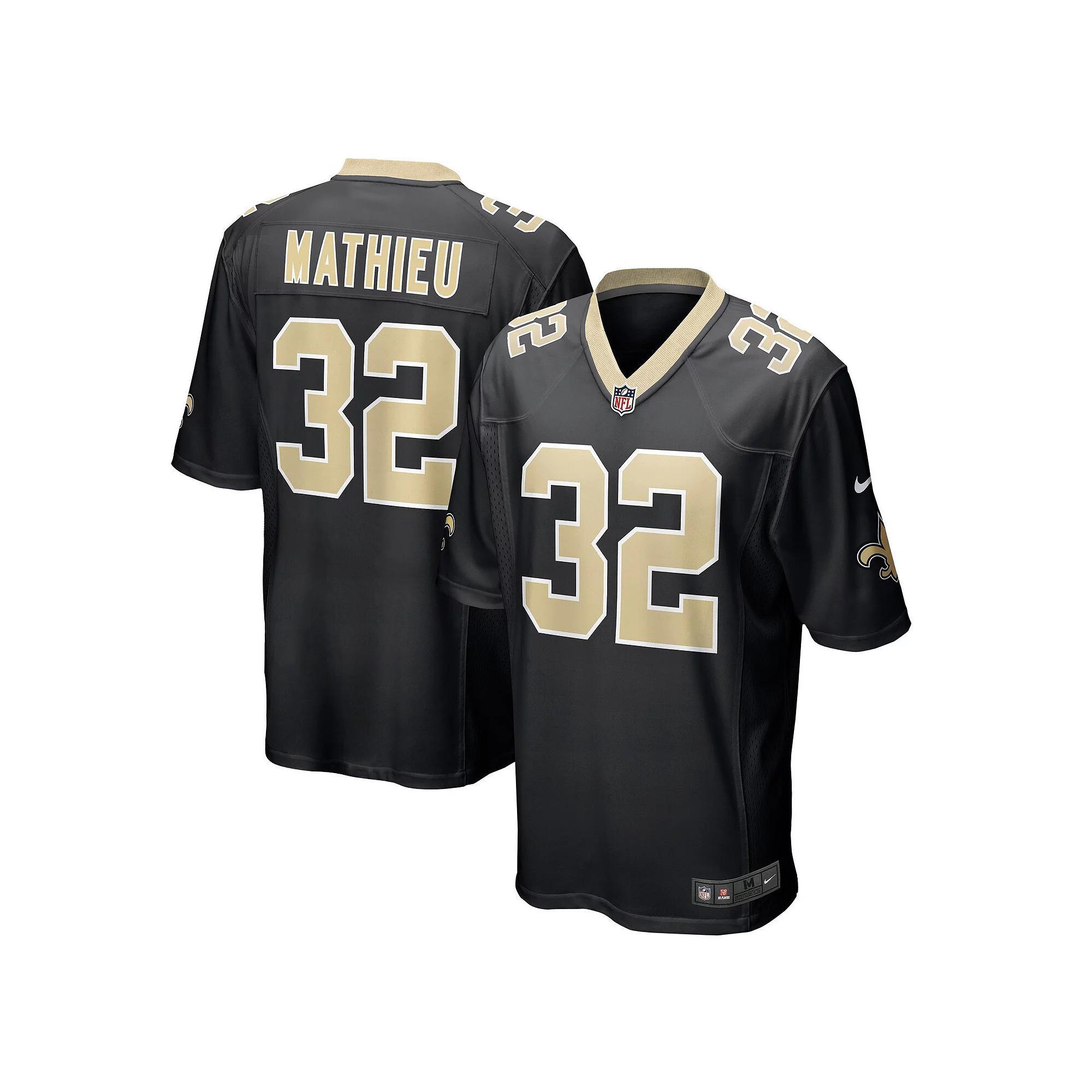 Men's Nike Tyrann Mathieu Black New Orleans Saints Game Jersey, Size: 2XL Product Image
