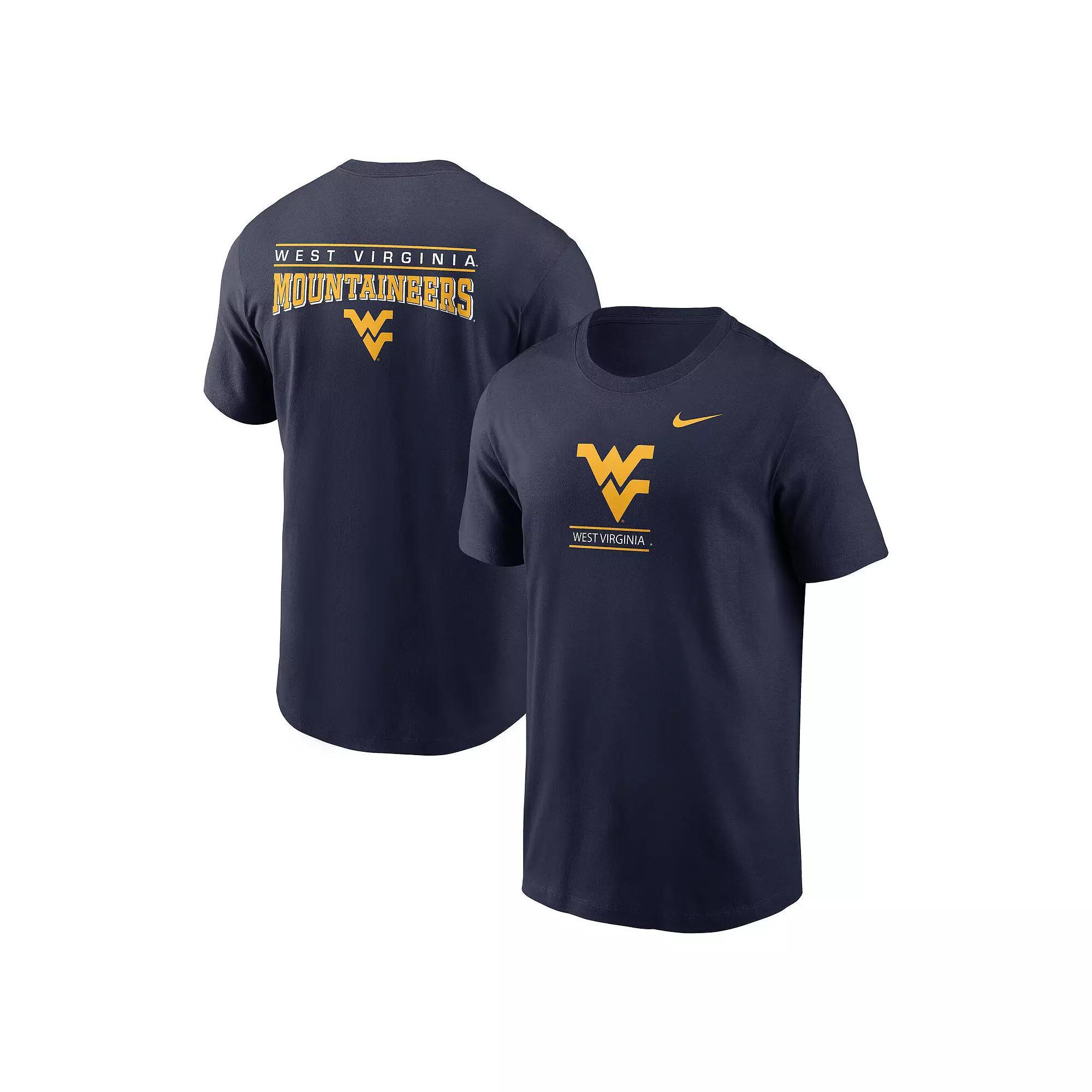 Men's Nike Navy West Virginia Mountaineers 2-Hit T-Shirt, Size: Large, Blue Product Image