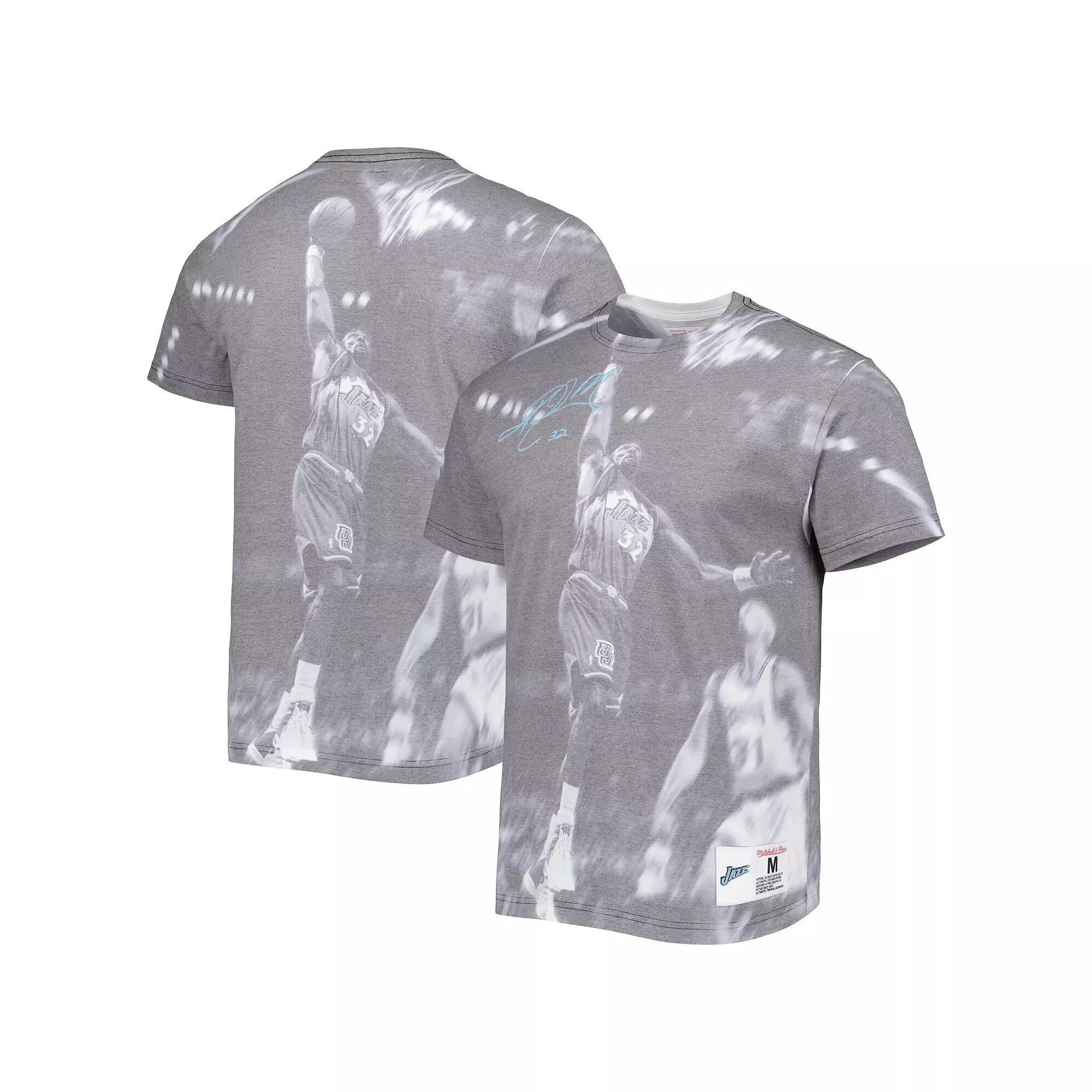 Men's Mitchell & Ness Karl Malone Heather Gray Utah Jazz Above The Rim T-Shirt, Size: Small, Jaz Grey Product Image
