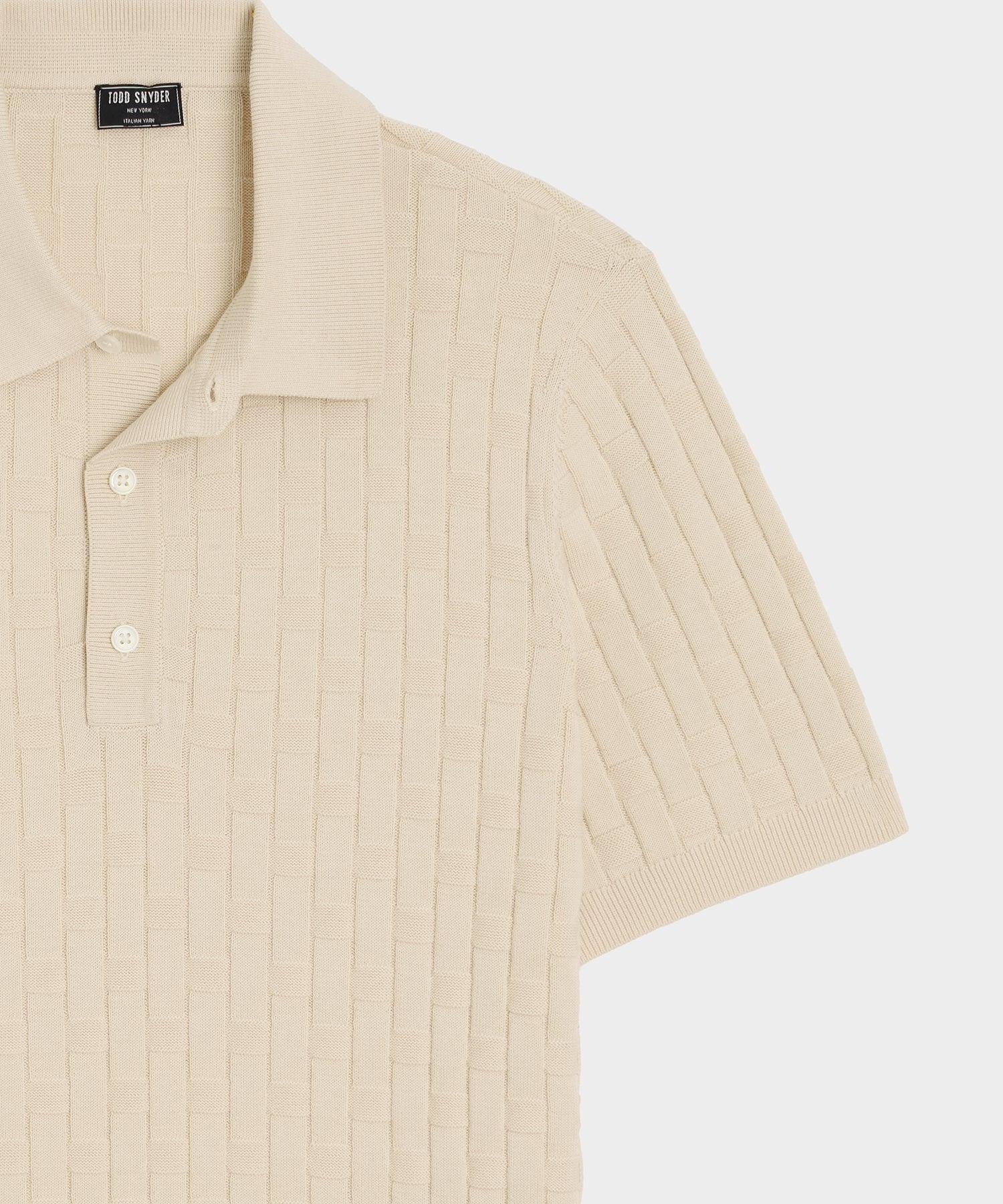 Relaxed Cotton Basketweave Sweater Polo Product Image