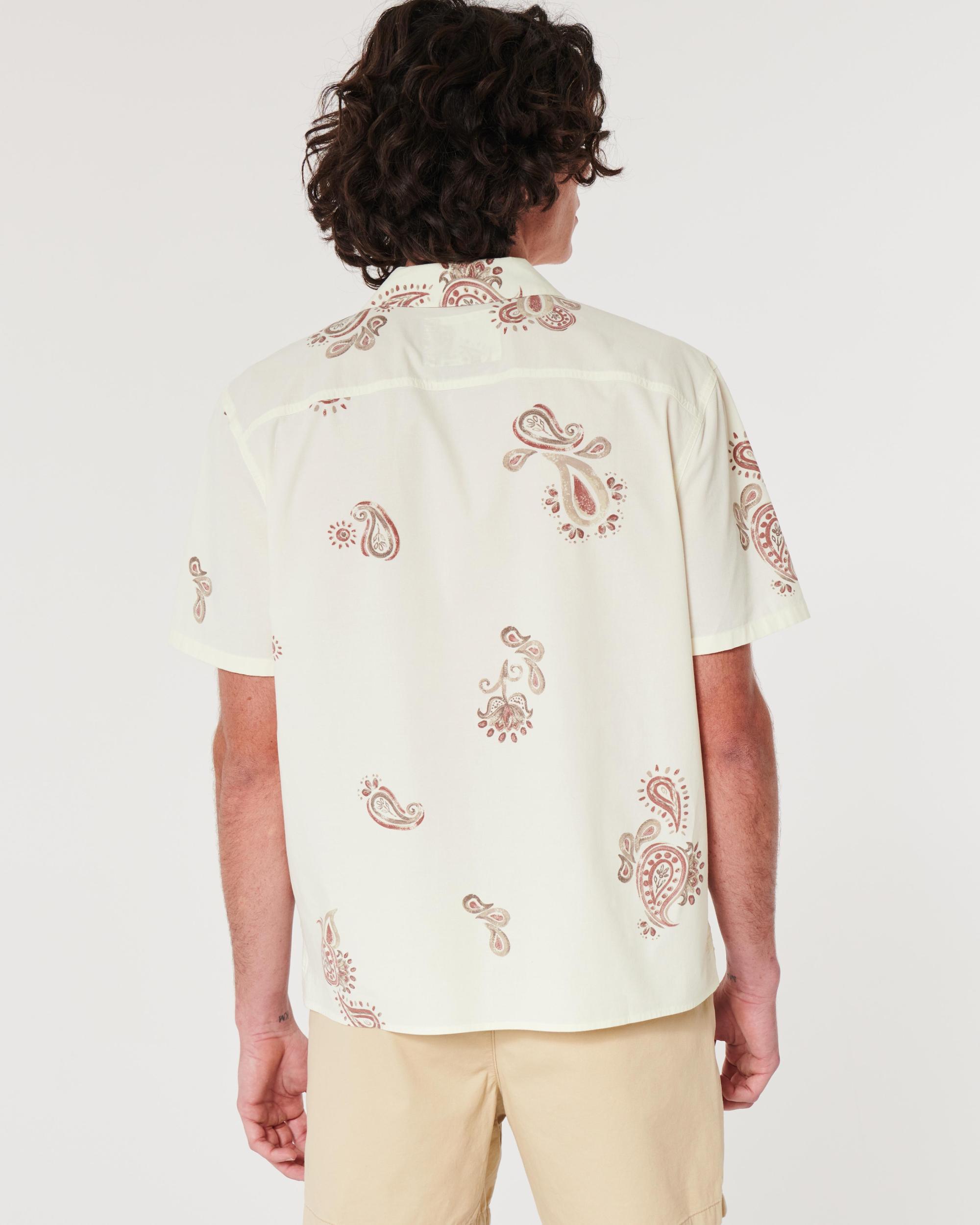 Short-Sleeve Paisley Poplin Shirt Product Image