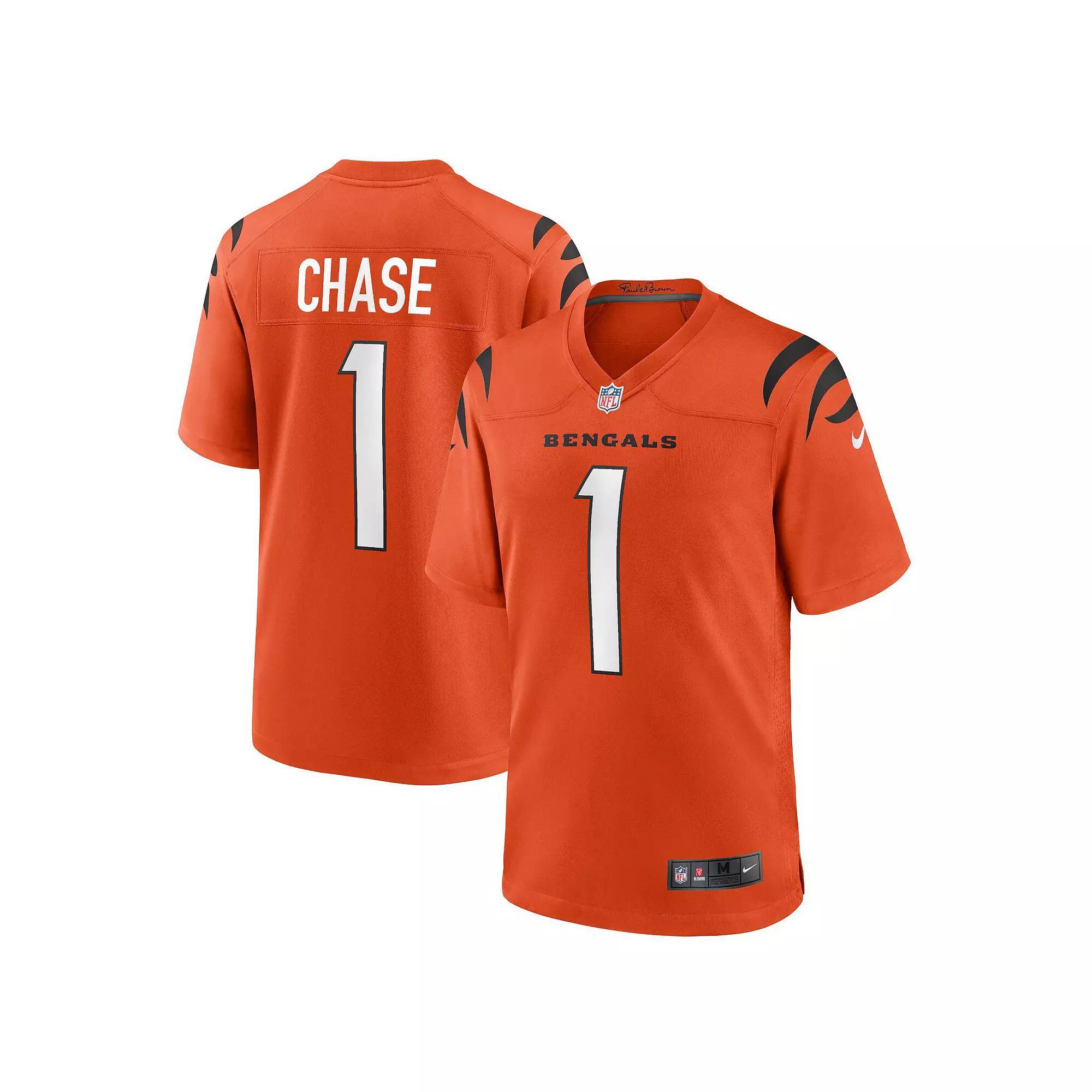 Men's Nike Ja'Marr Chase Orange Cincinnati Bengals Alternate Game Jersey, Size: 3XL Product Image