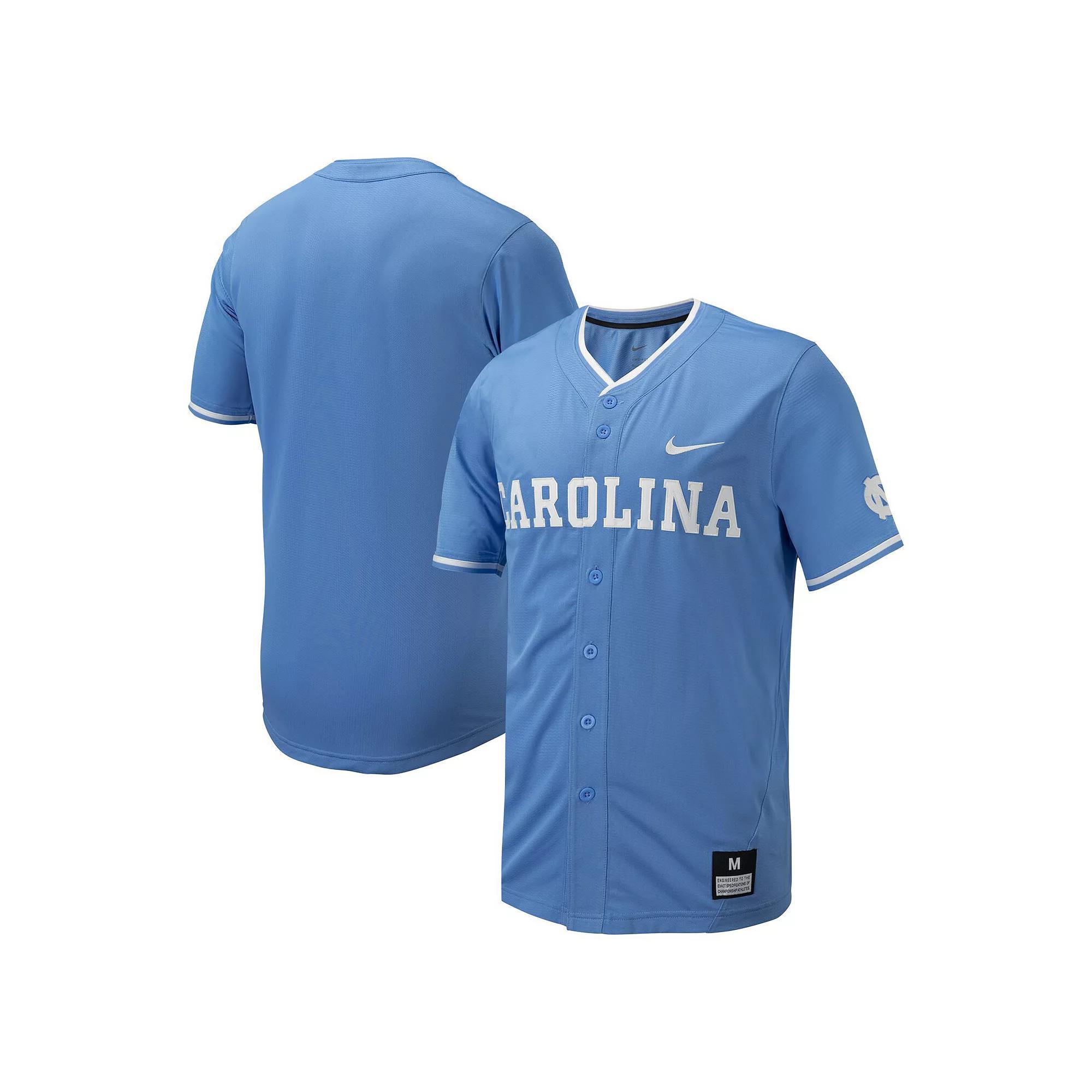 Men's Nike Carolina Blue North Carolina Tar Heels Replica Full-Button Baseball Jersey, Size: Medium, Light Product Image