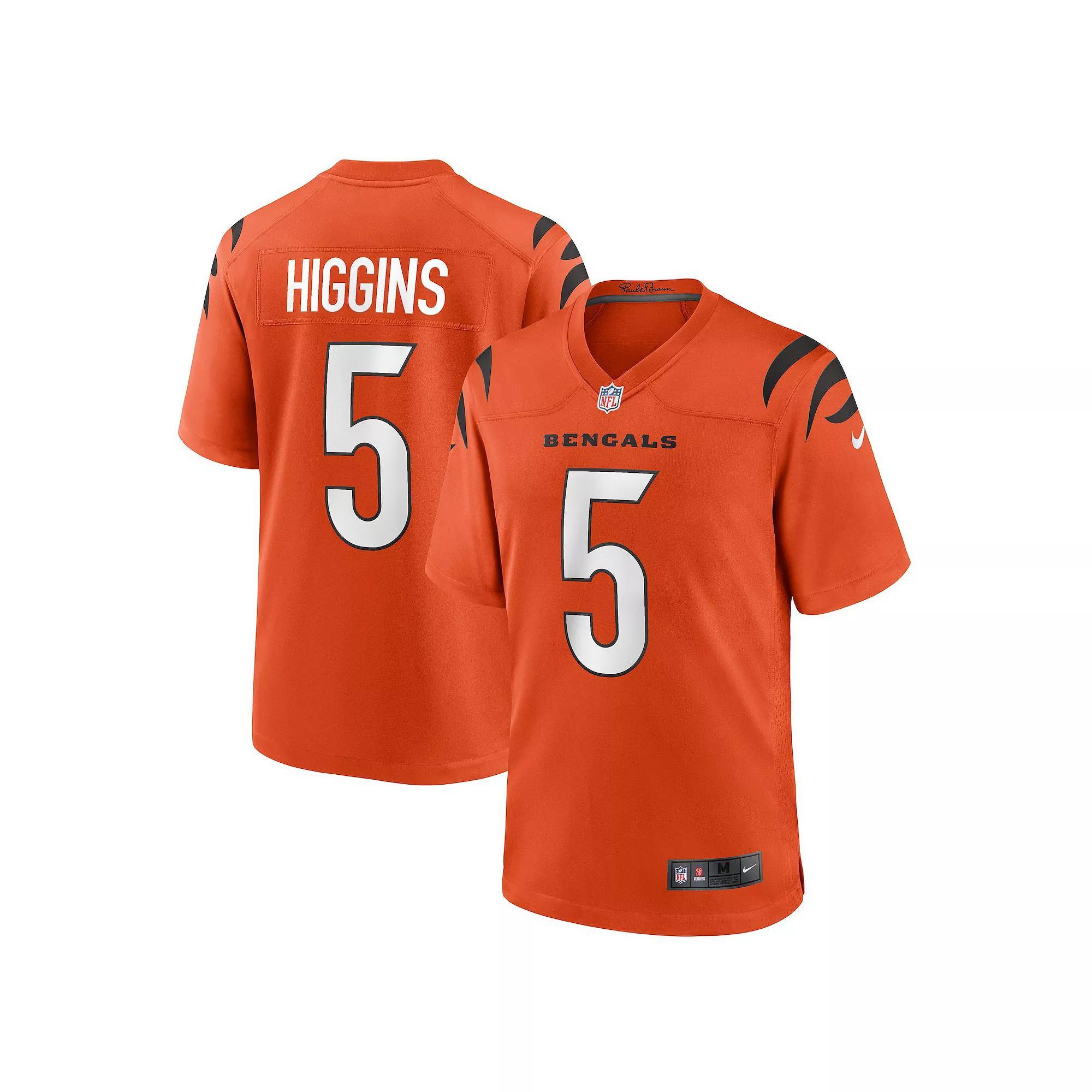Men's Nike Tee Higgins Orange Cincinnati Bengals Alternate Game Player Jersey, Size: 2XL Product Image