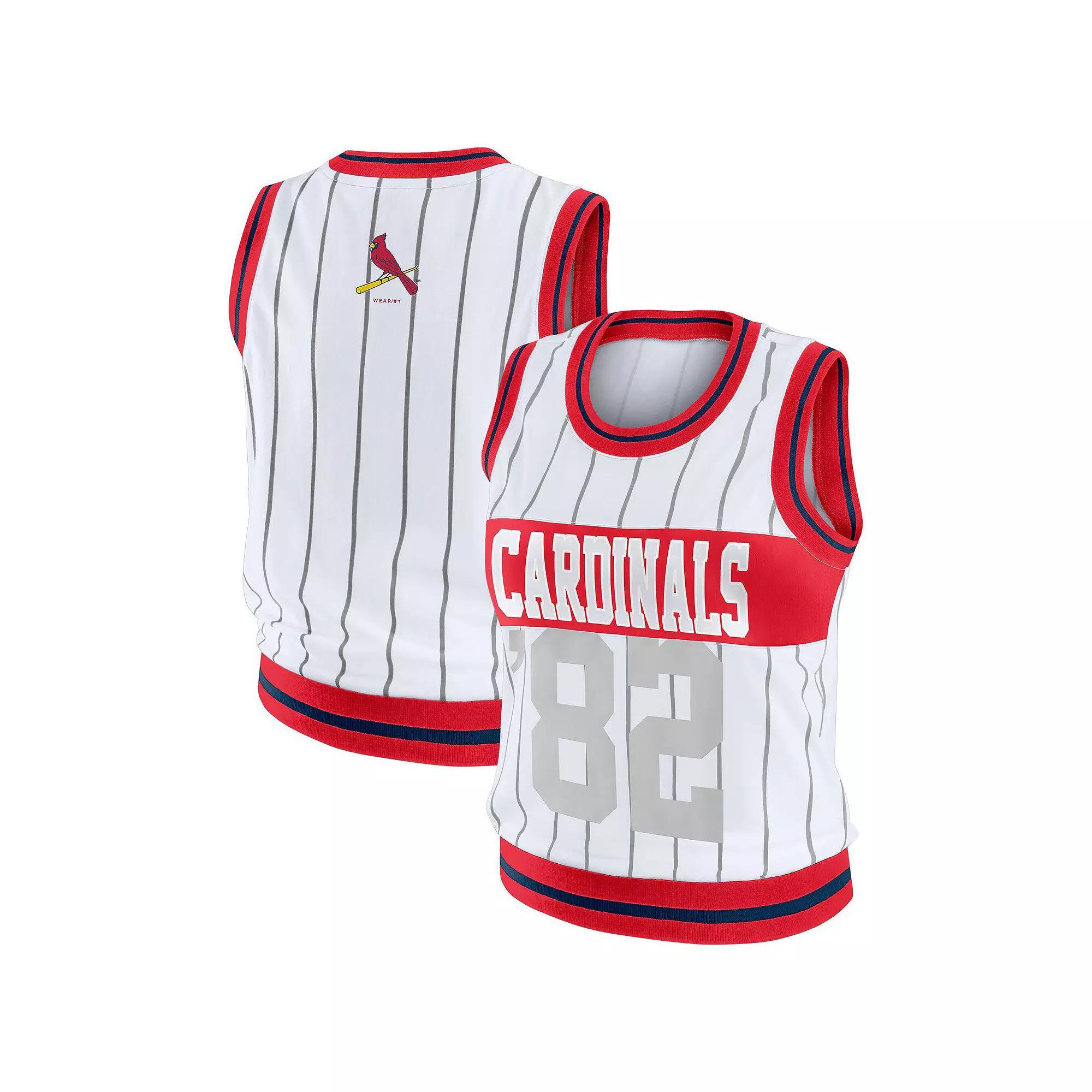 Women's WEAR by Erin Andrews  White St. Louis Cardinals Sporty Tank Top, Size: XL Product Image