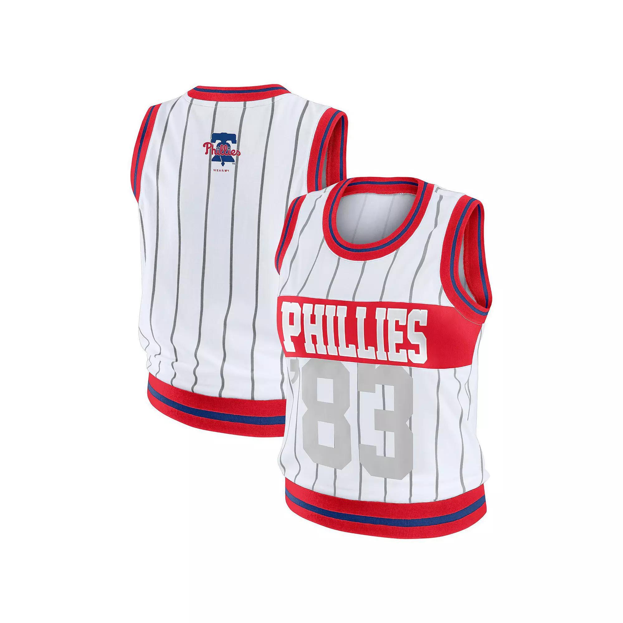 Women's WEAR by Erin Andrews  White Philadelphia Phillies Sporty Tank Top, Size: XS Product Image