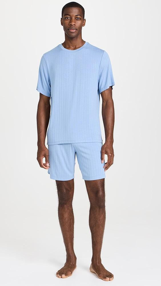 Eberjey Henry Rib Men's Shorts PJ Set | Shopbop Product Image