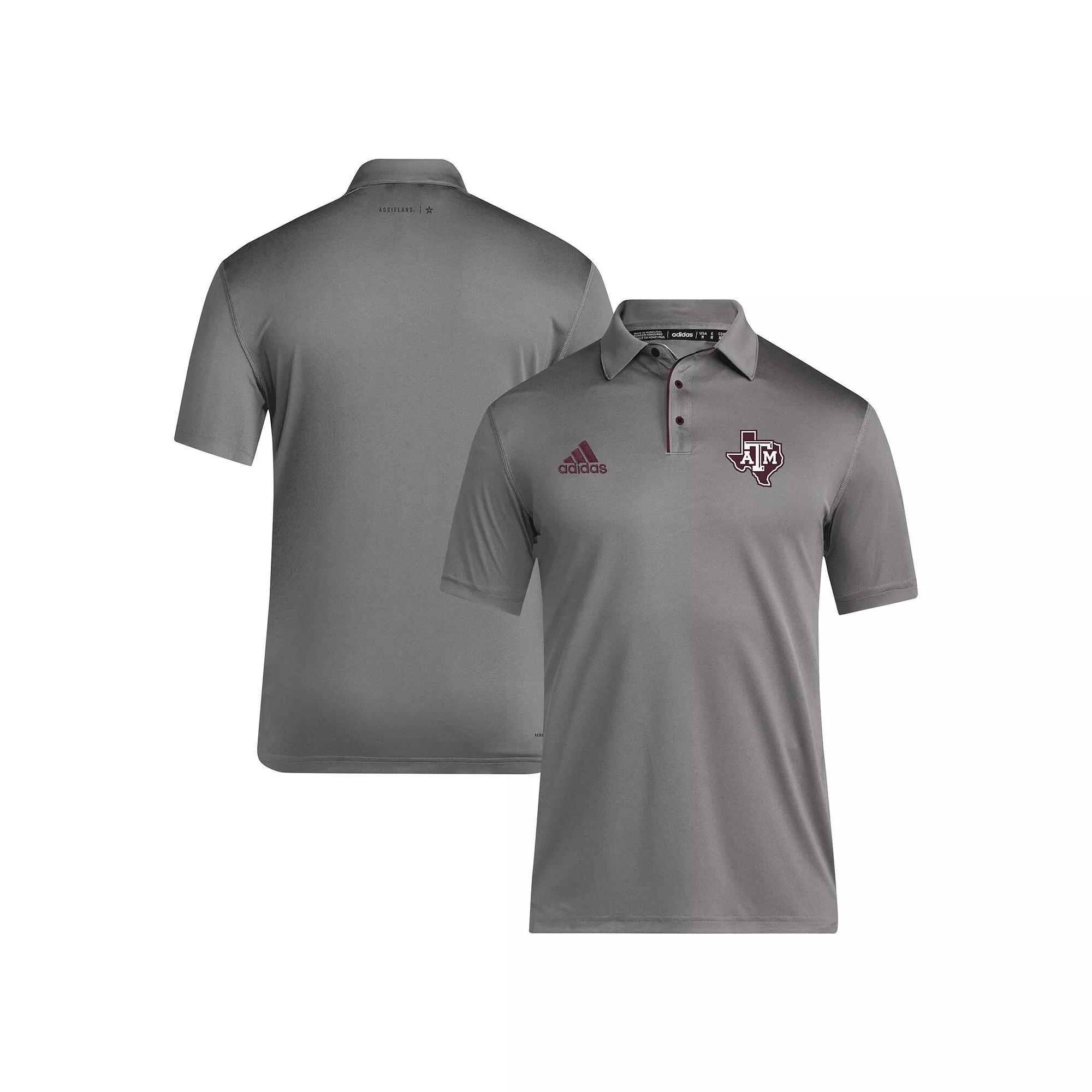 Men's adidas Gray Texas A&M Aggies 2024 Coaches AEROREADY Polo, Size: 3XL, Grey Product Image