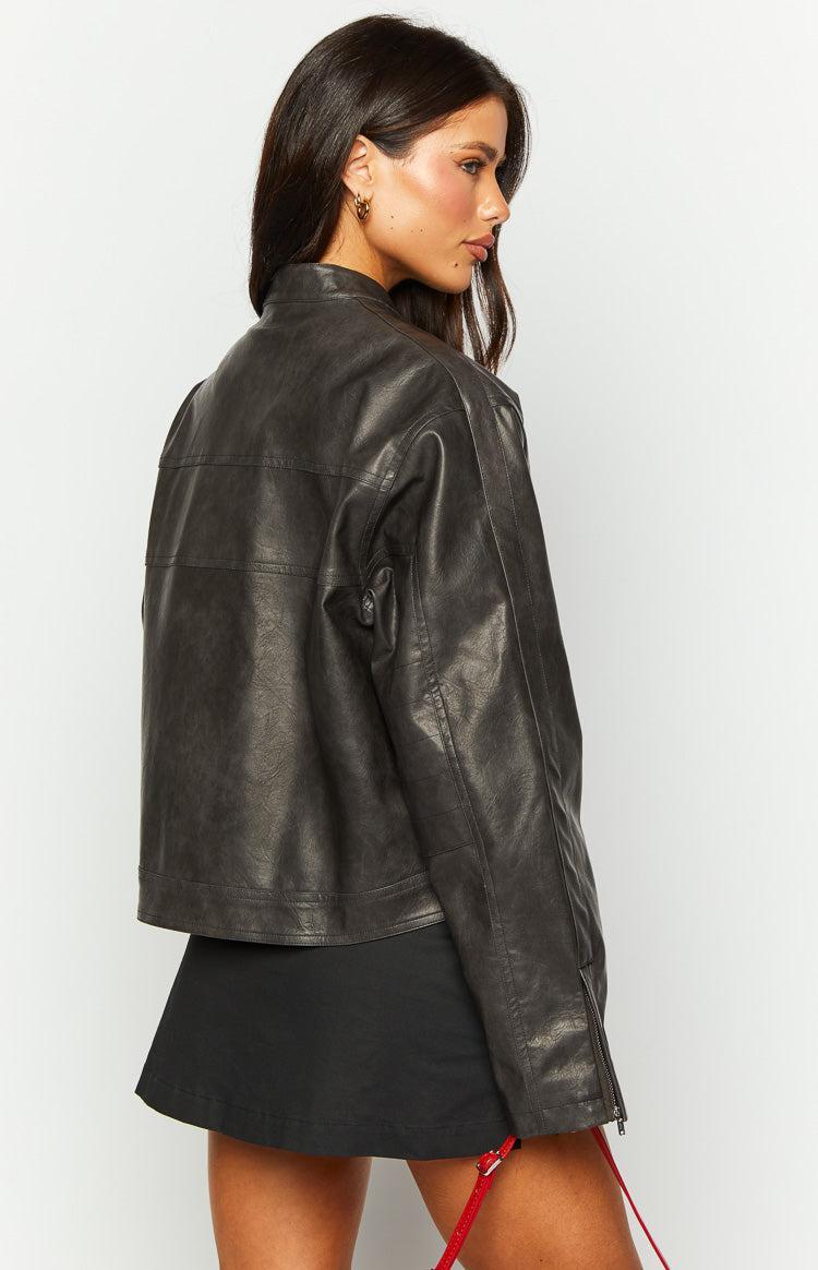 Sam Vintage Black PU Jacket Product Image