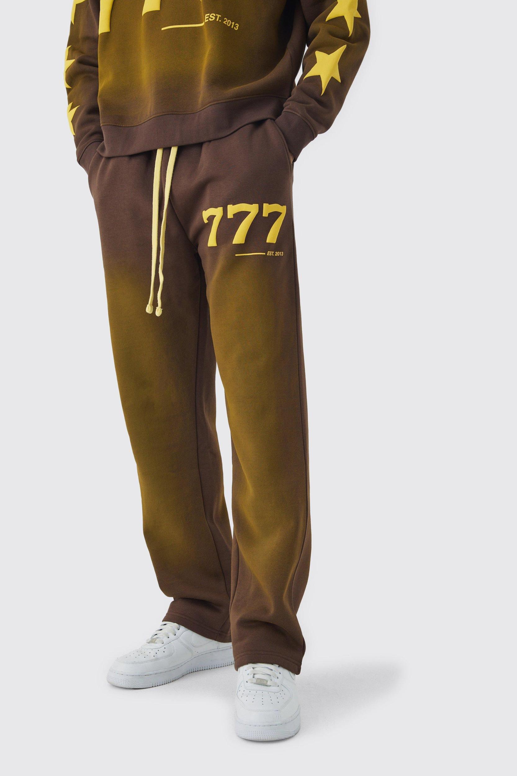 Relaxed Fit Puff Print Spray Wash Moto Sweatpants | boohooMAN USA Product Image