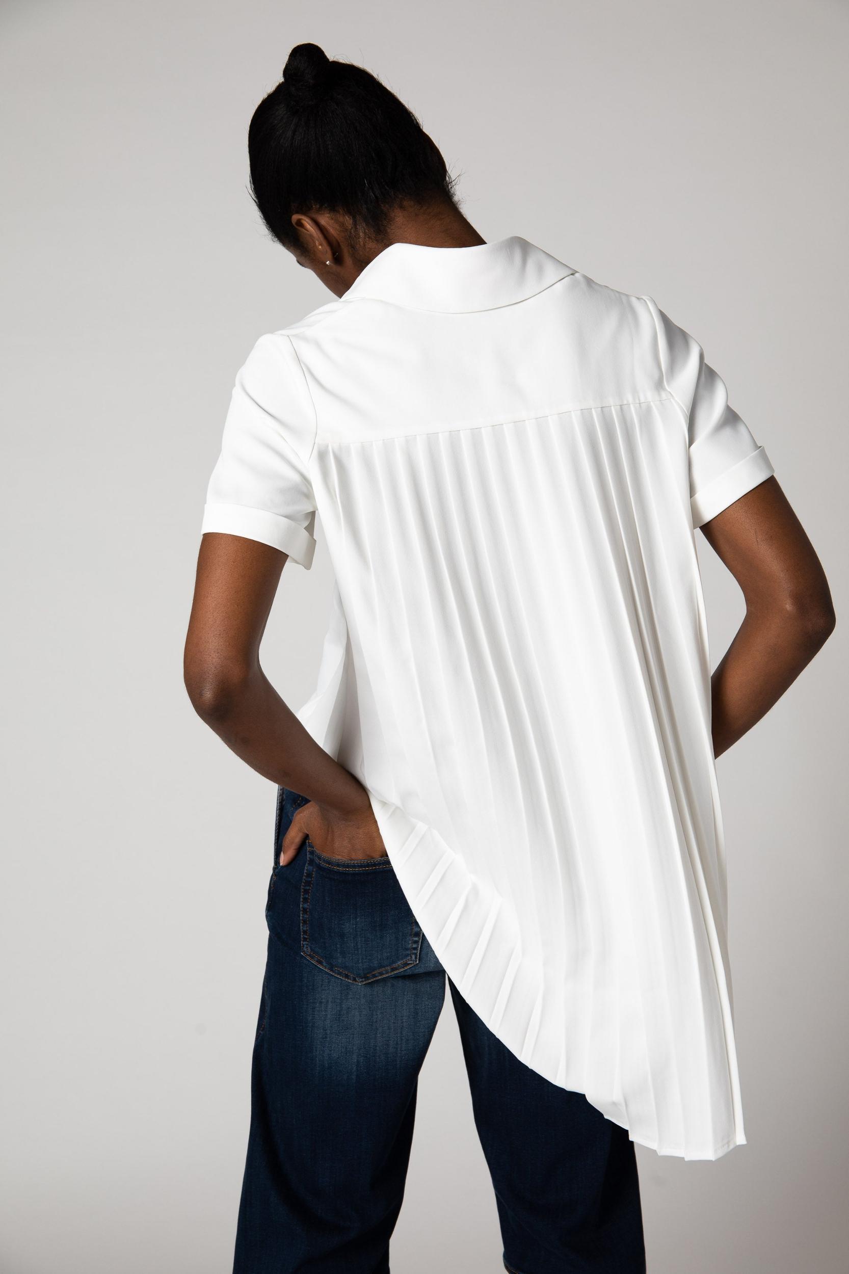 Look In The Back Pleated Blouse Product Image