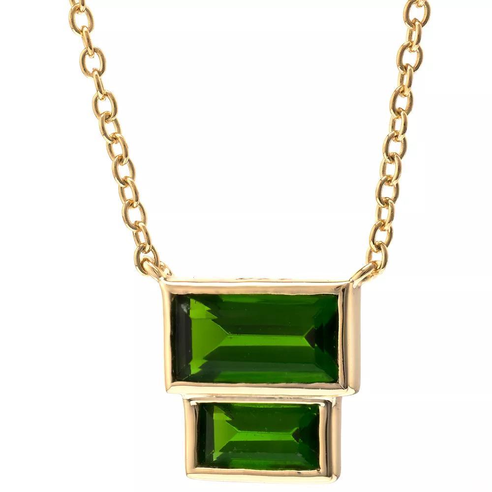 Gemistry 14k Gold Over Silver Chrome Diopside Pendant Necklace, Women's, Size: 18", Gold Tone Product Image