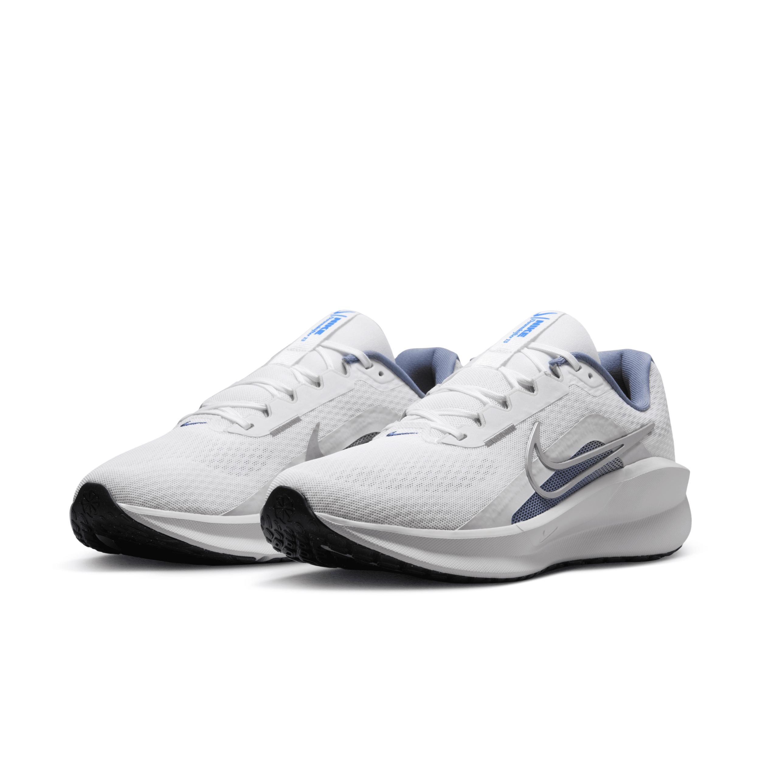 Nike Downshifter 13 Men's Road Running Shoes, Size: 15, White Grey Silver Product Image