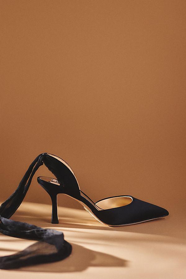 Blaze Satin Ankle-Wrap Halter Pumps Product Image