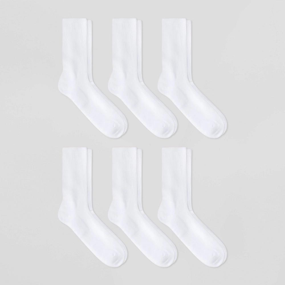 Men's Odor Resistant Crew Socks 6pk - Goodfellow & Co™ 6-12: Arch Support, Reinforced Heel & Toe Product Image